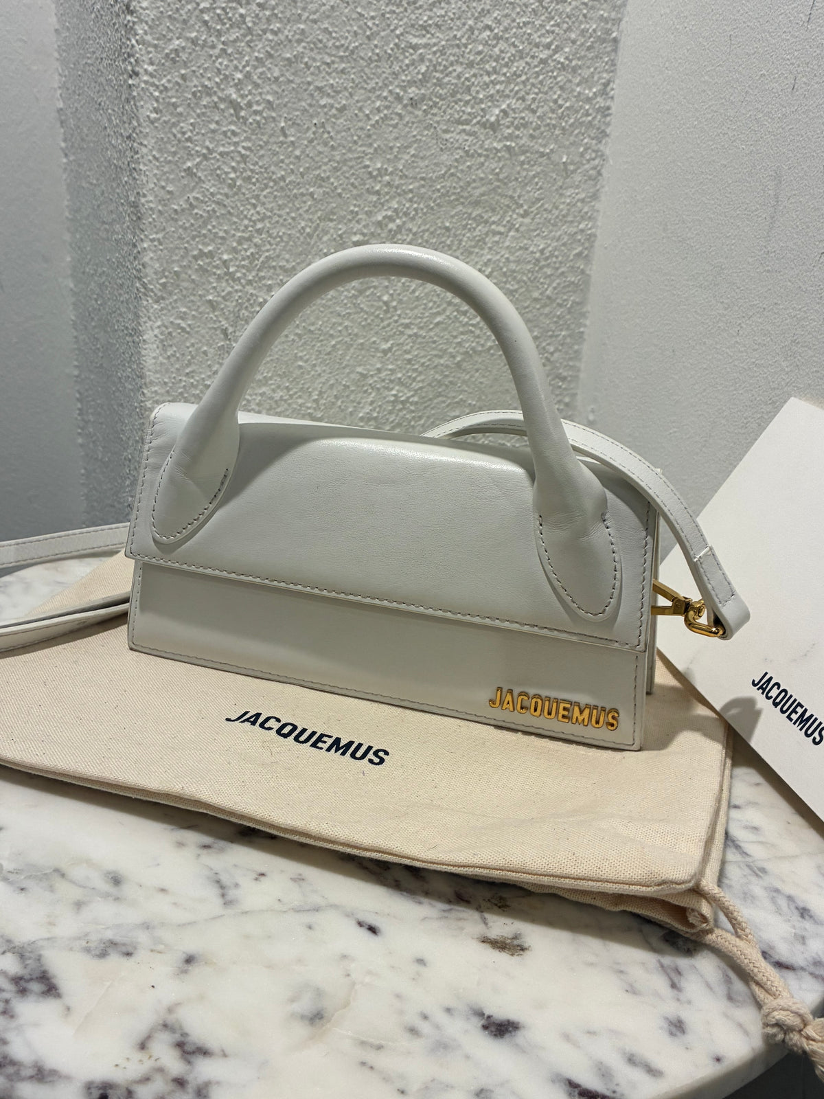 Jacquemus Le Chiquito Bag – White Leather & Gold Hardware