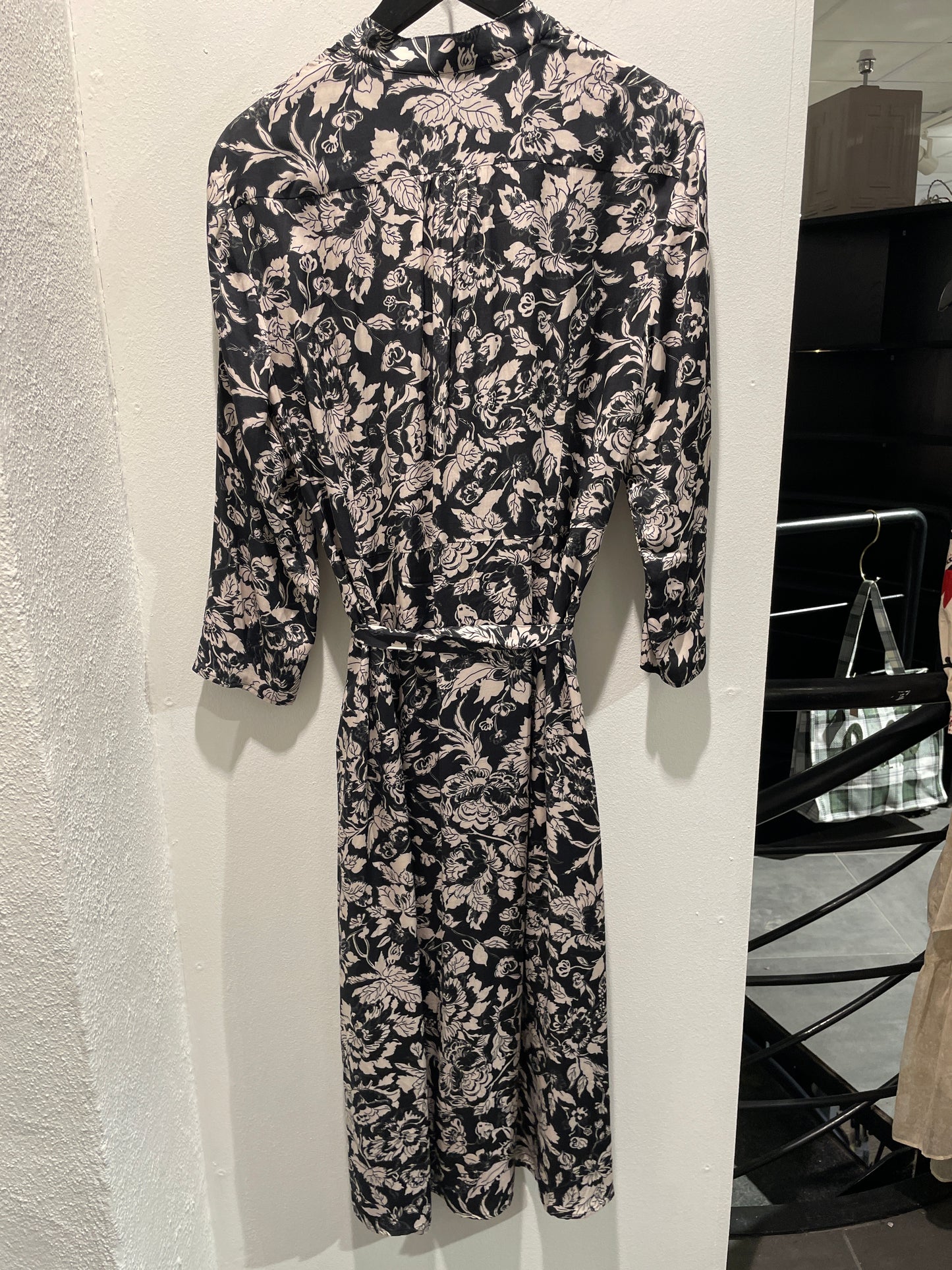 SAND Copenhagen Dress - Navy & White Floral Print - Size S