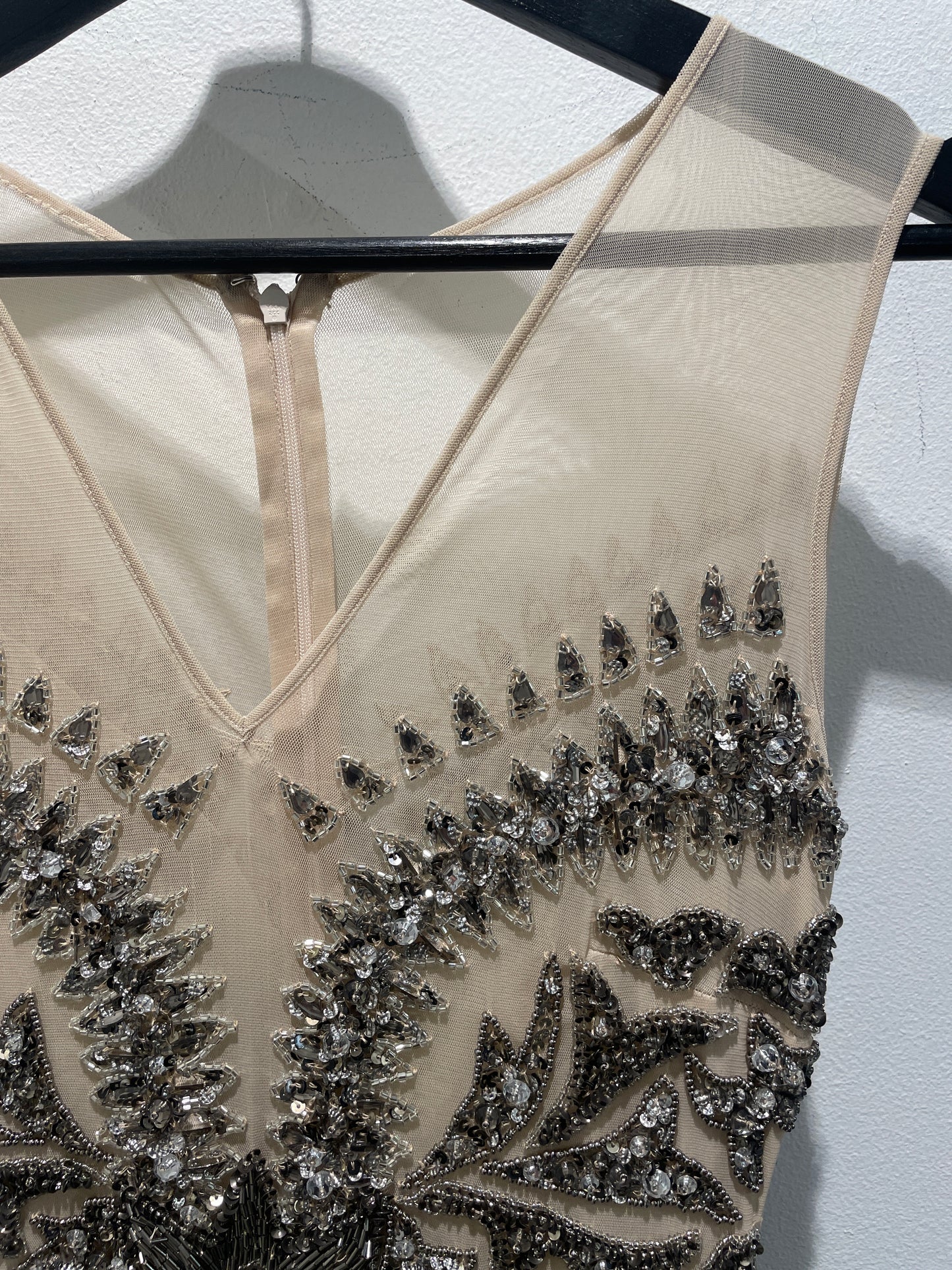 Diamond for Eden - dress - Nude w. paillets & beads - 1  - Medinas Wardrobe
