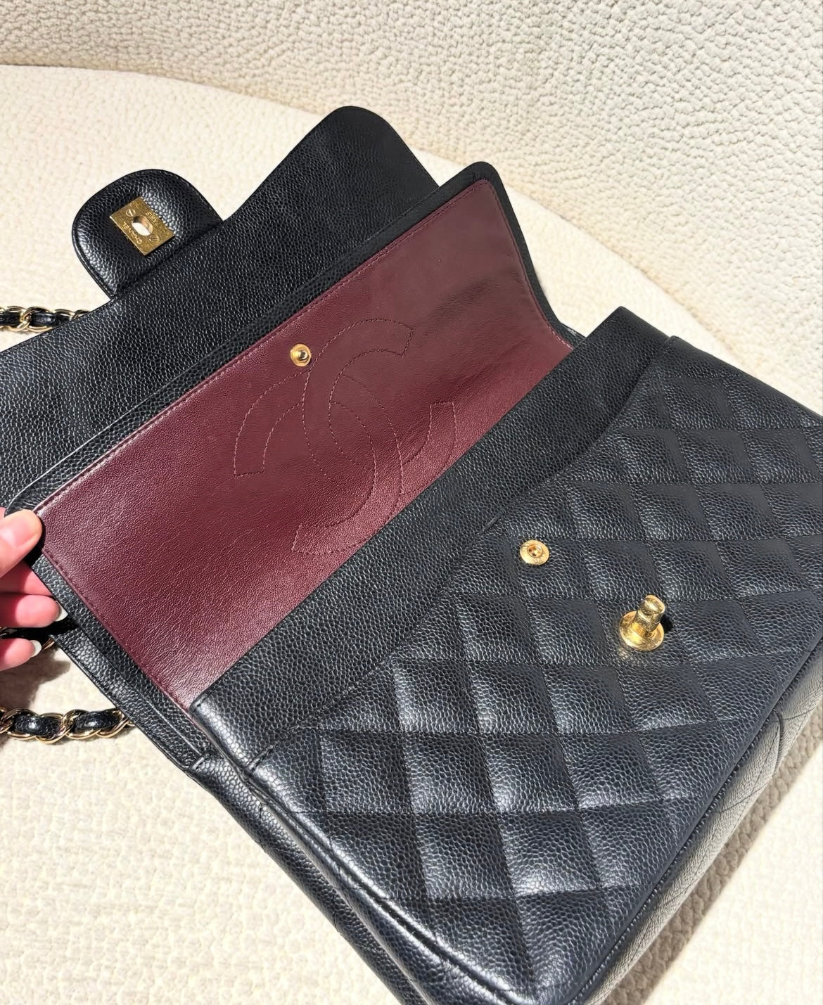 Chanel Classic Caviar Flap Bag Jumbo/large