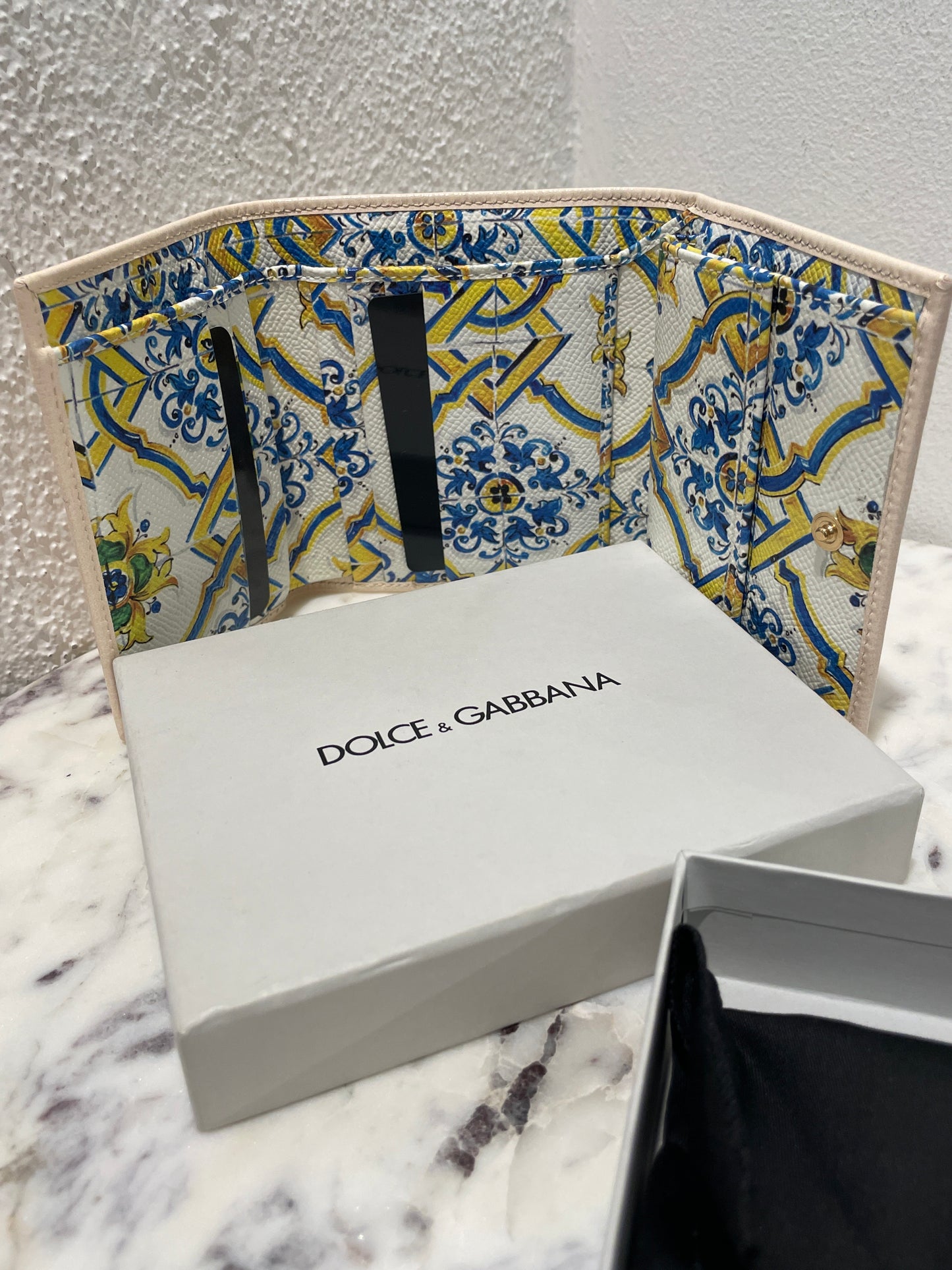 Dolce & Gabbana Unica wallet – Exclusive leather wallet with rare signature Majolica print - Brand New
