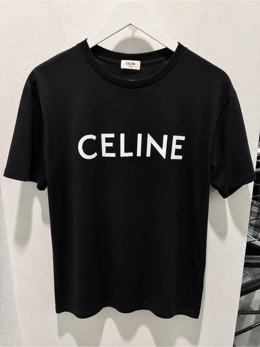 Celine Logo Tee - Black & White - Size M