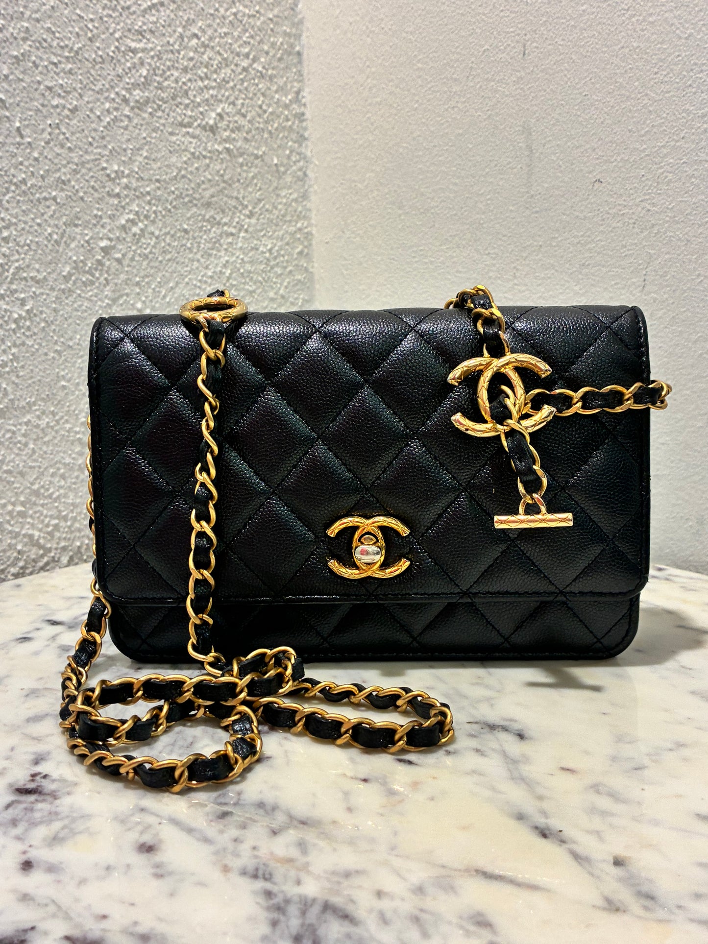 Chanel Wallet on Chain - Black Caviar & Gold Hardware - 23B 2023 - FULL SET!