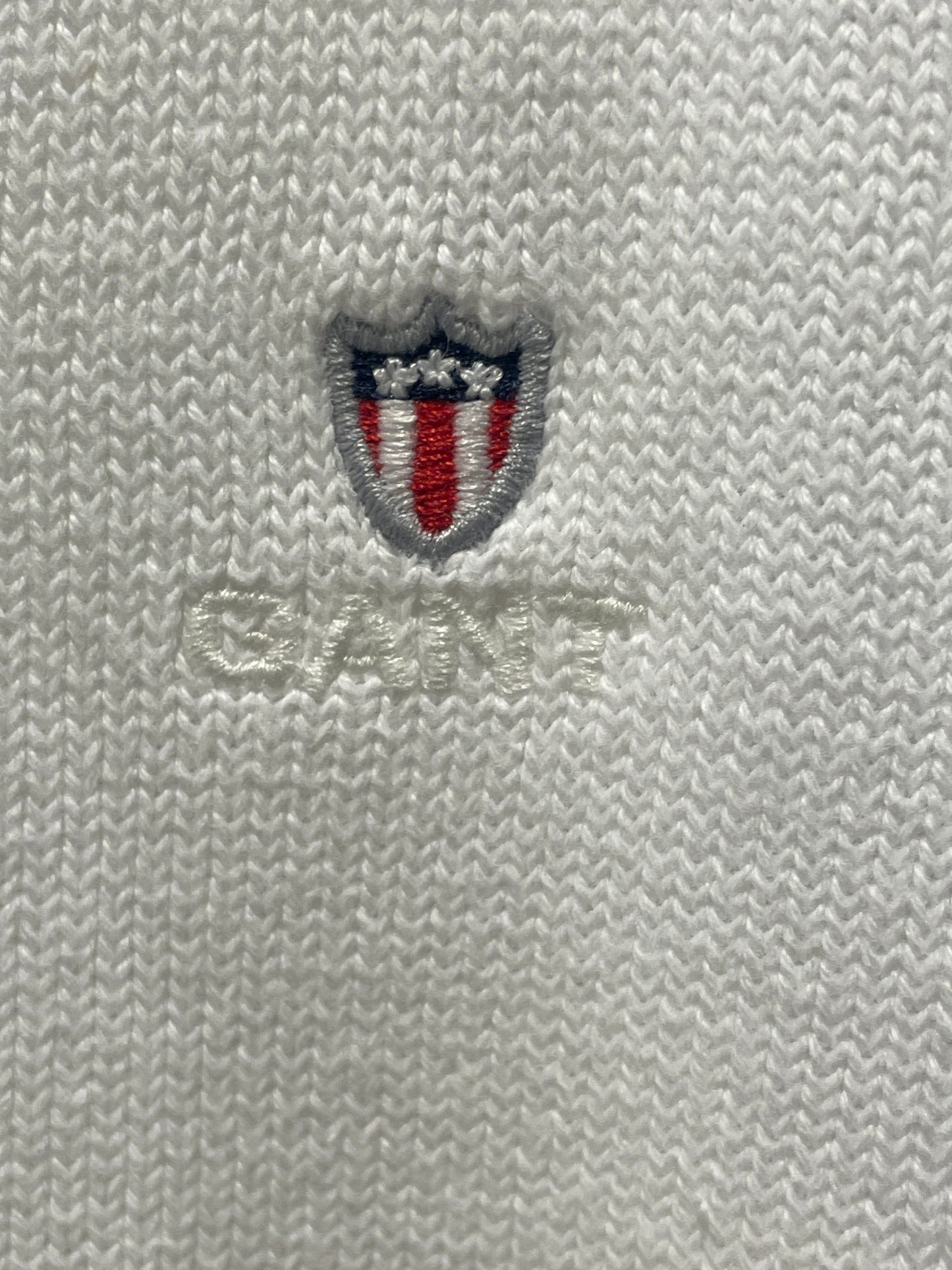 Gant - V-neck knit - white cotton - S/L