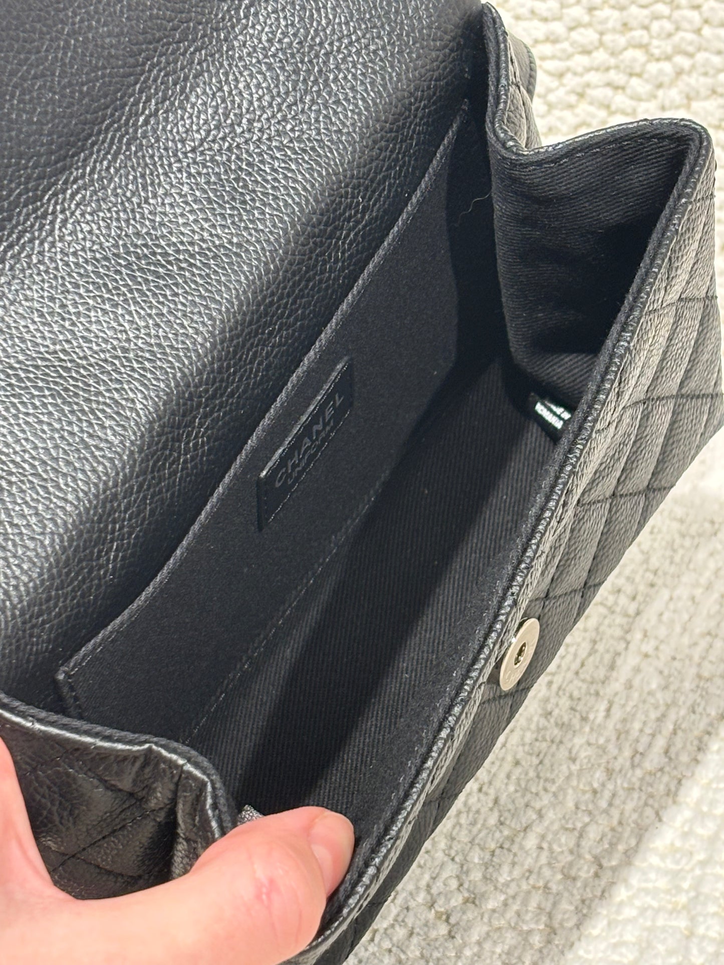 Chanel Uniform Belt Bag – Black Caviar Leather & Silver Hardware