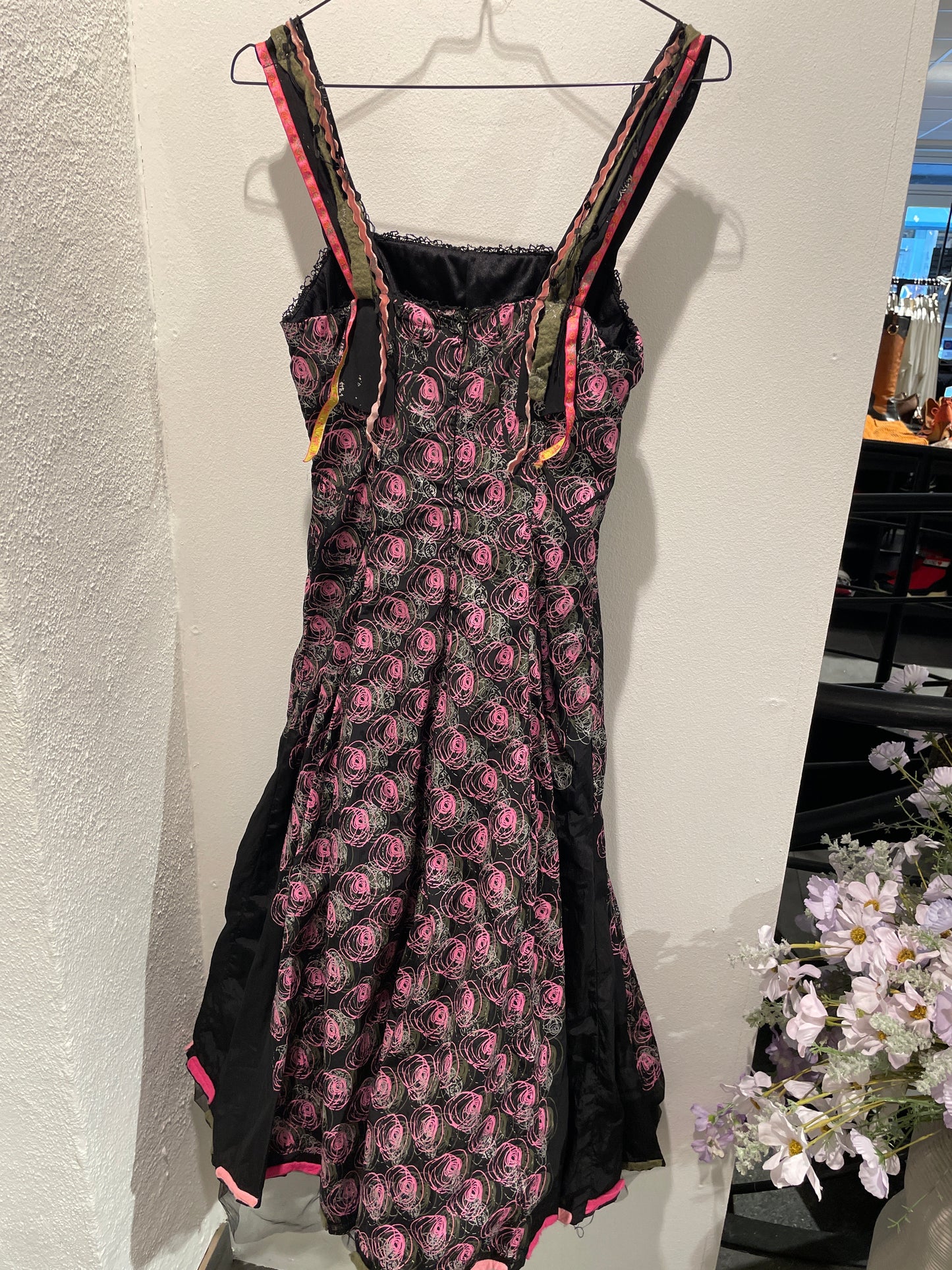 Otitude dress - Pink with black hush - S