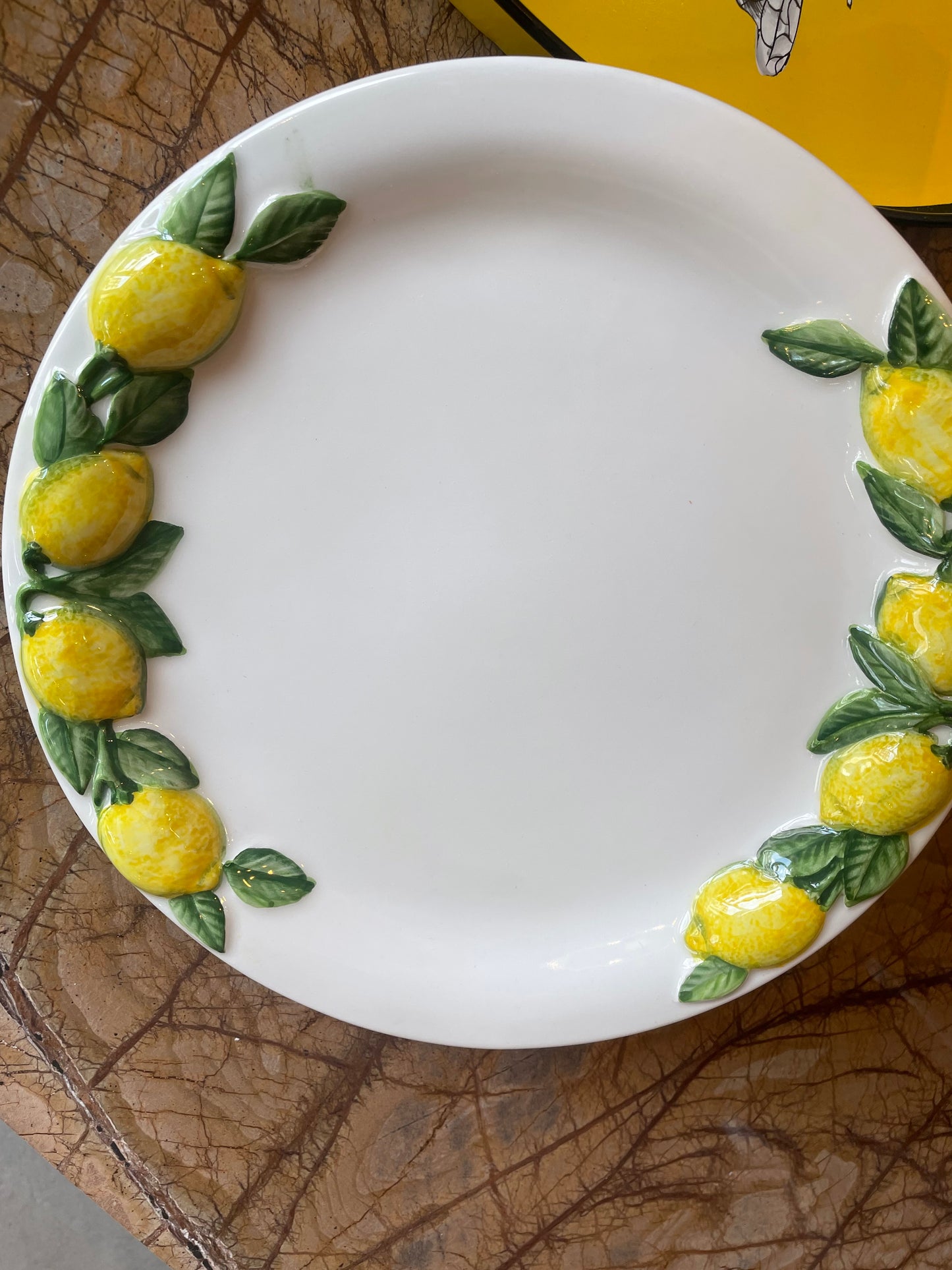 Lille fad / tallerken m. citronranker - Italiensk porcelæn