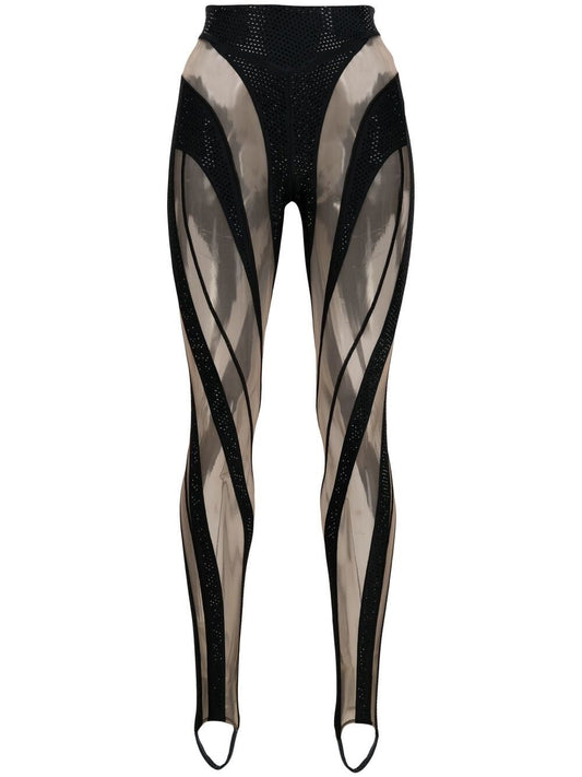 Mugler - Tights / leggings - Black w. rhinestones - Medinas Wardrobe - EU36