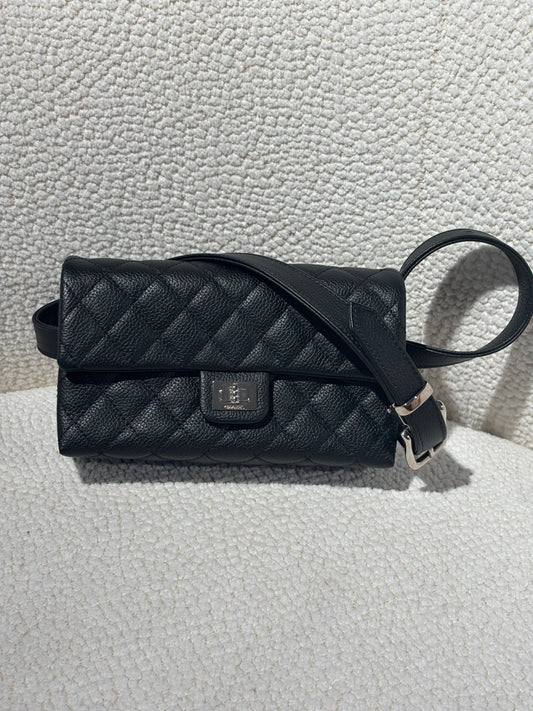 Chanel Uniform Belt Bag – Black Caviar Leather & Silver Hardware