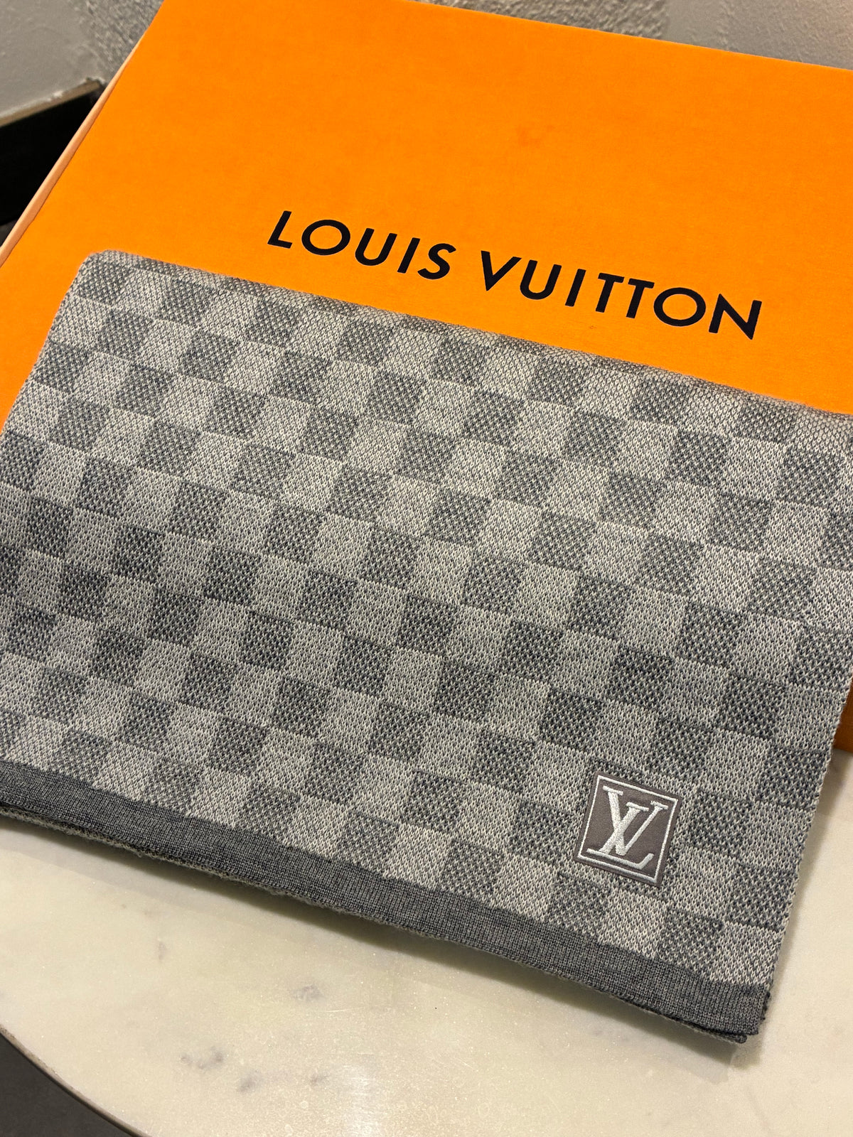 Louis Vuitton Scarf - Grey Damier Print