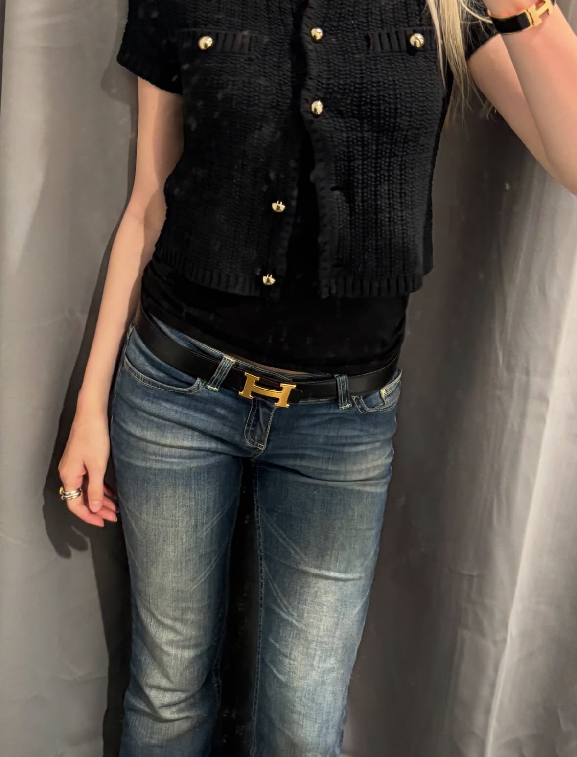 Hermès Belt – Reversible Leather in Black & Orange - Size 85