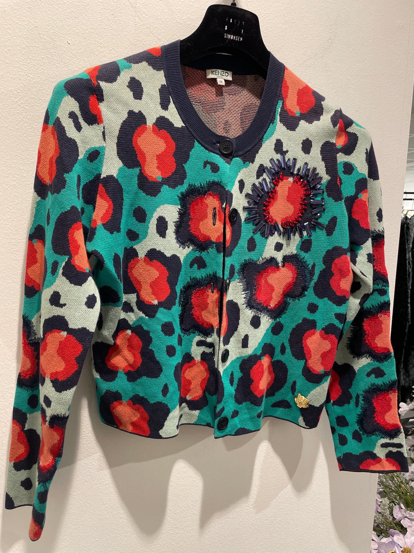 Kenzo - Cardigan w. golden tiger emblem - M