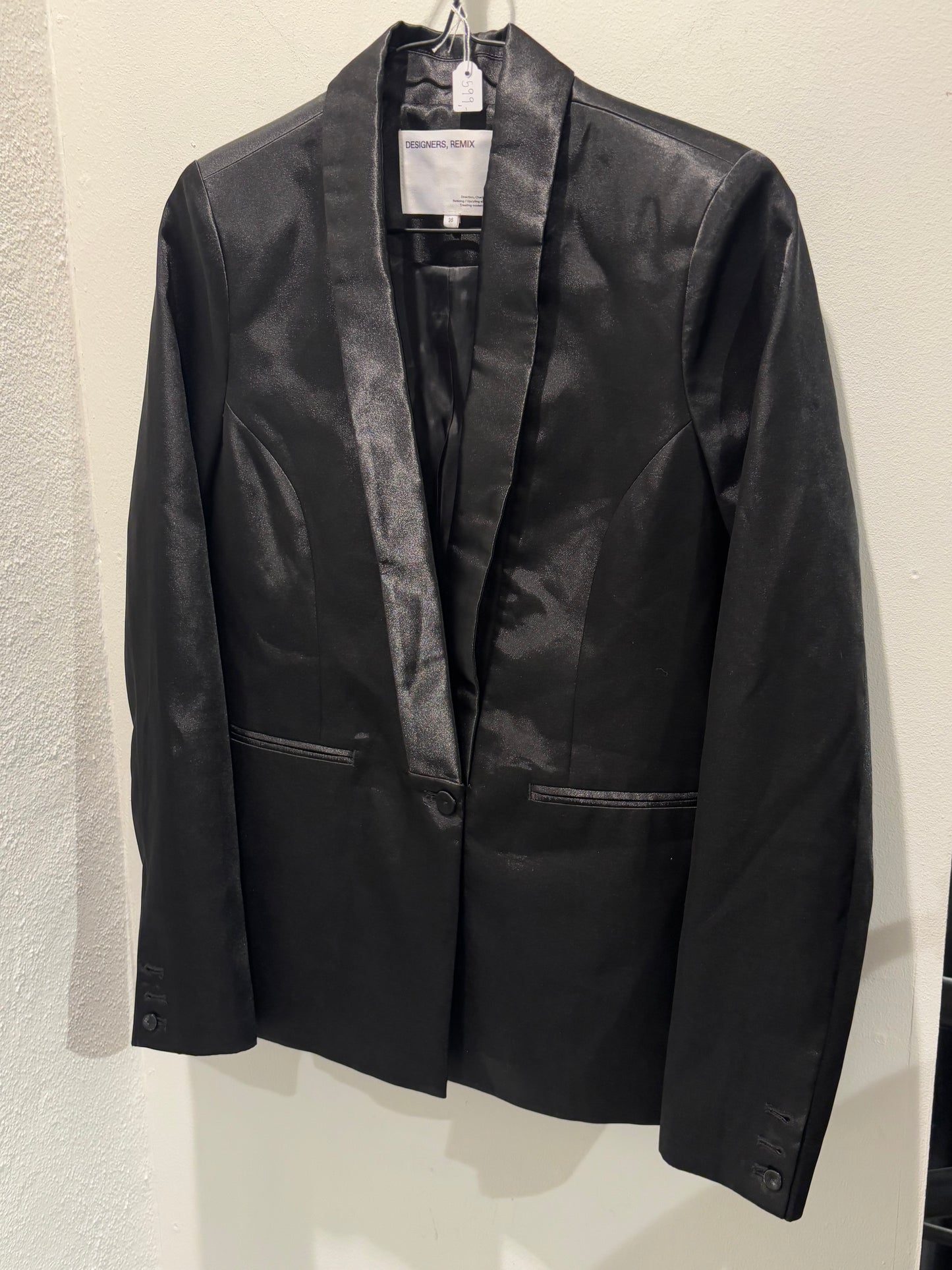 Designers Remix - blazer - black satin - EU36 - Medinas Wardrobe