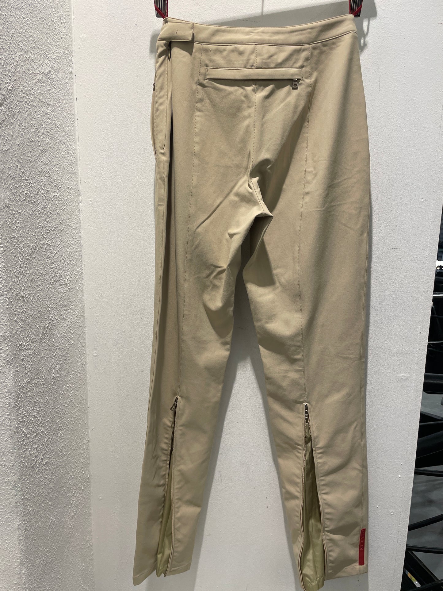 Prada Linea Rossa — Sand Technical Stretch Trousers with Adjustable Zip Hem - Size IT 38