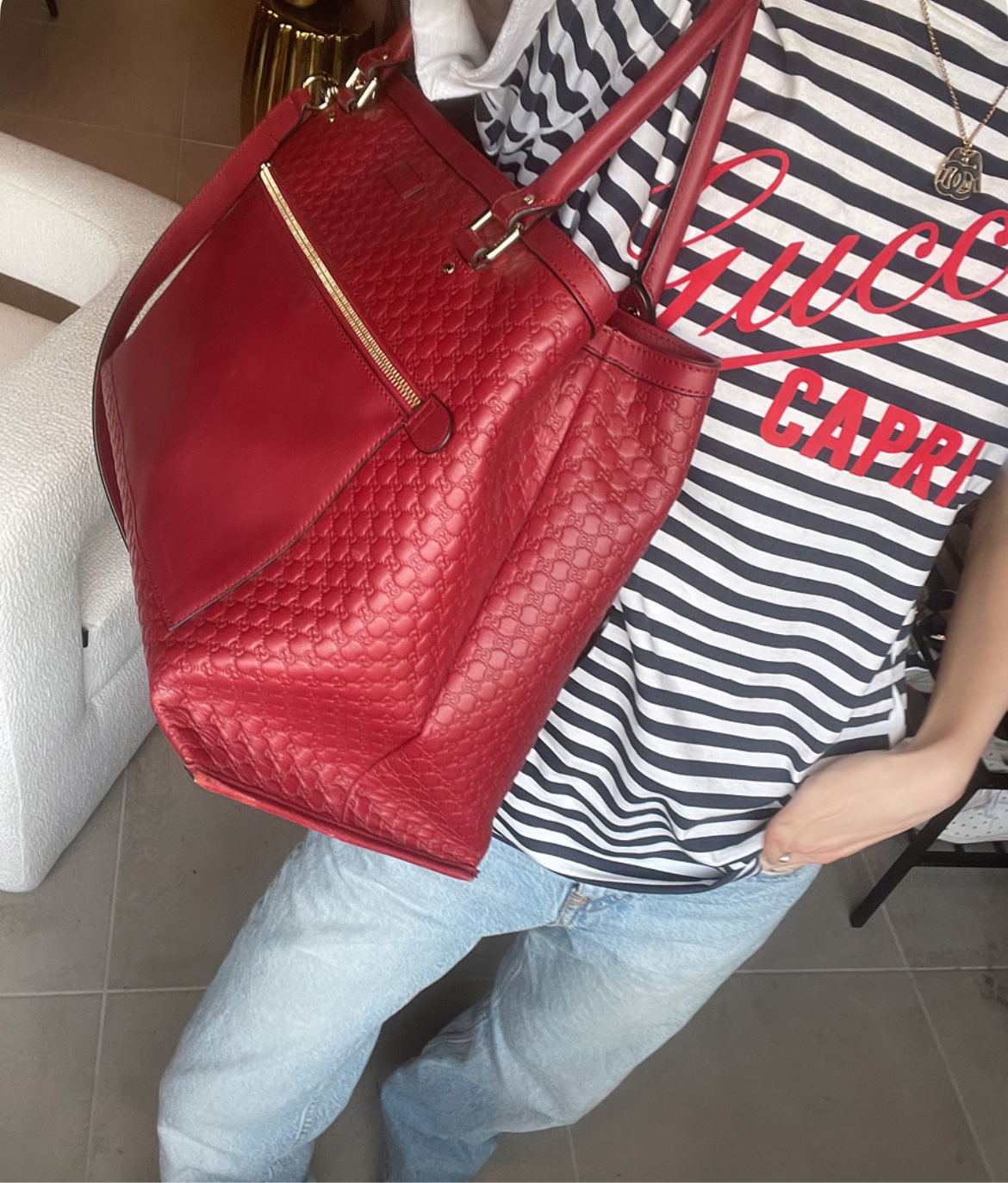 Gucci - Rød læder tote