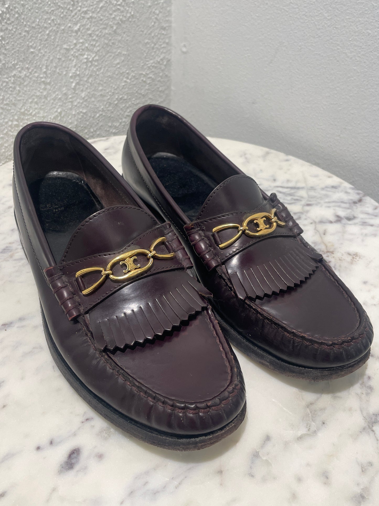 Celine Margaret Loafers in Polished Leather - 36