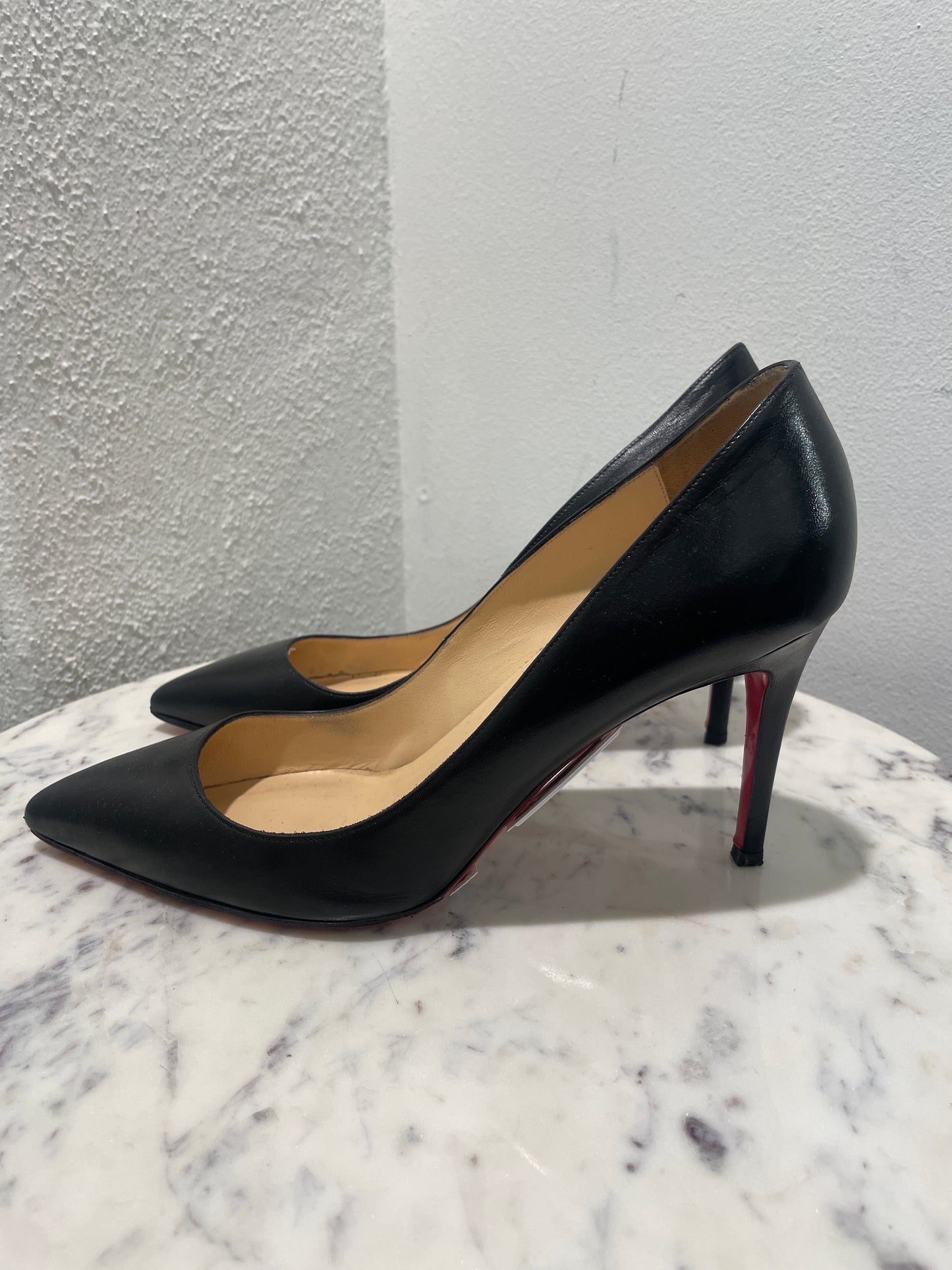 Christian Louboutin Pigalle 85 Black Leather Pumps  – 41