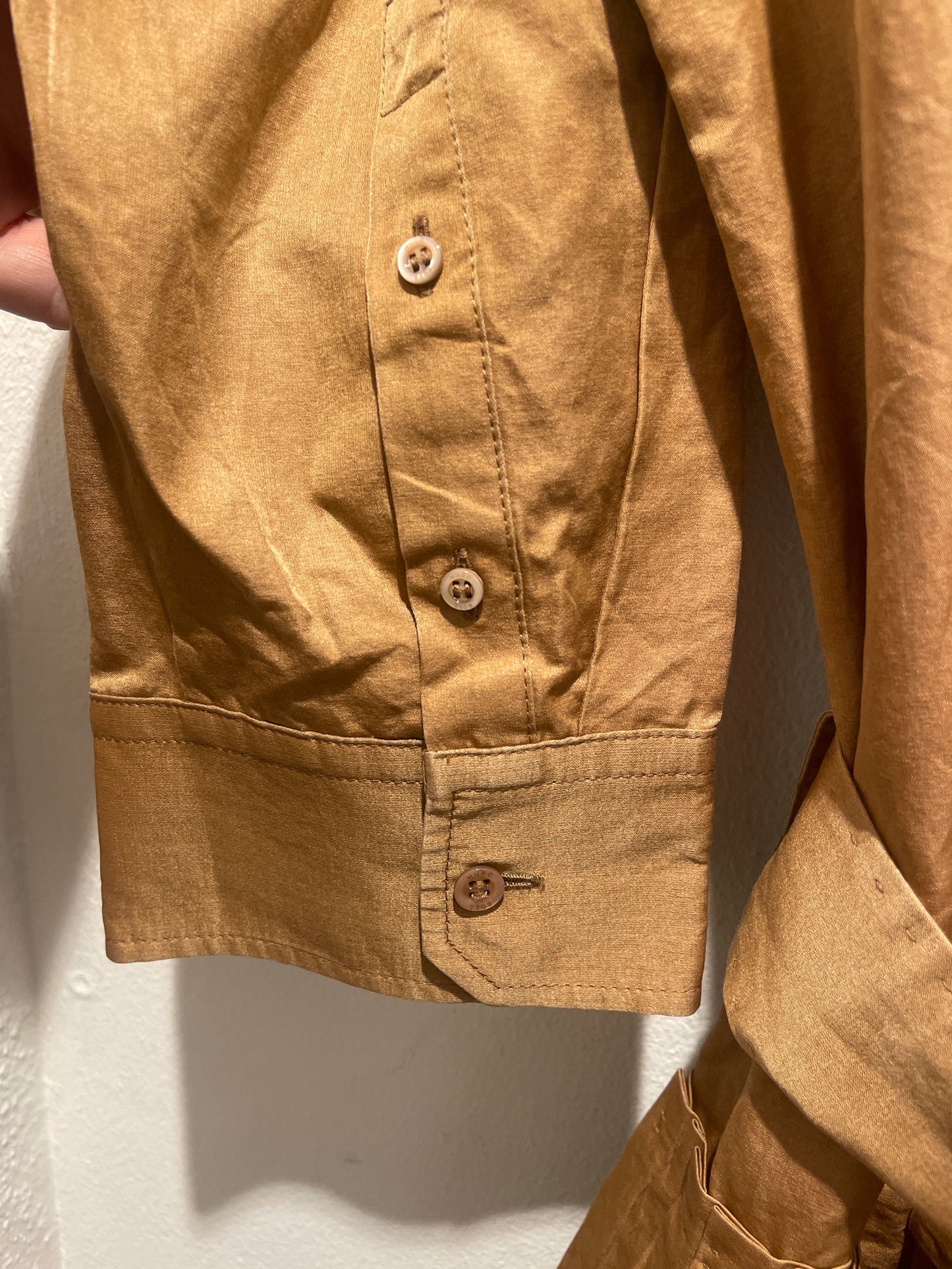 BOSS dress – Camel poplin shirtdress with tie-belt  - M