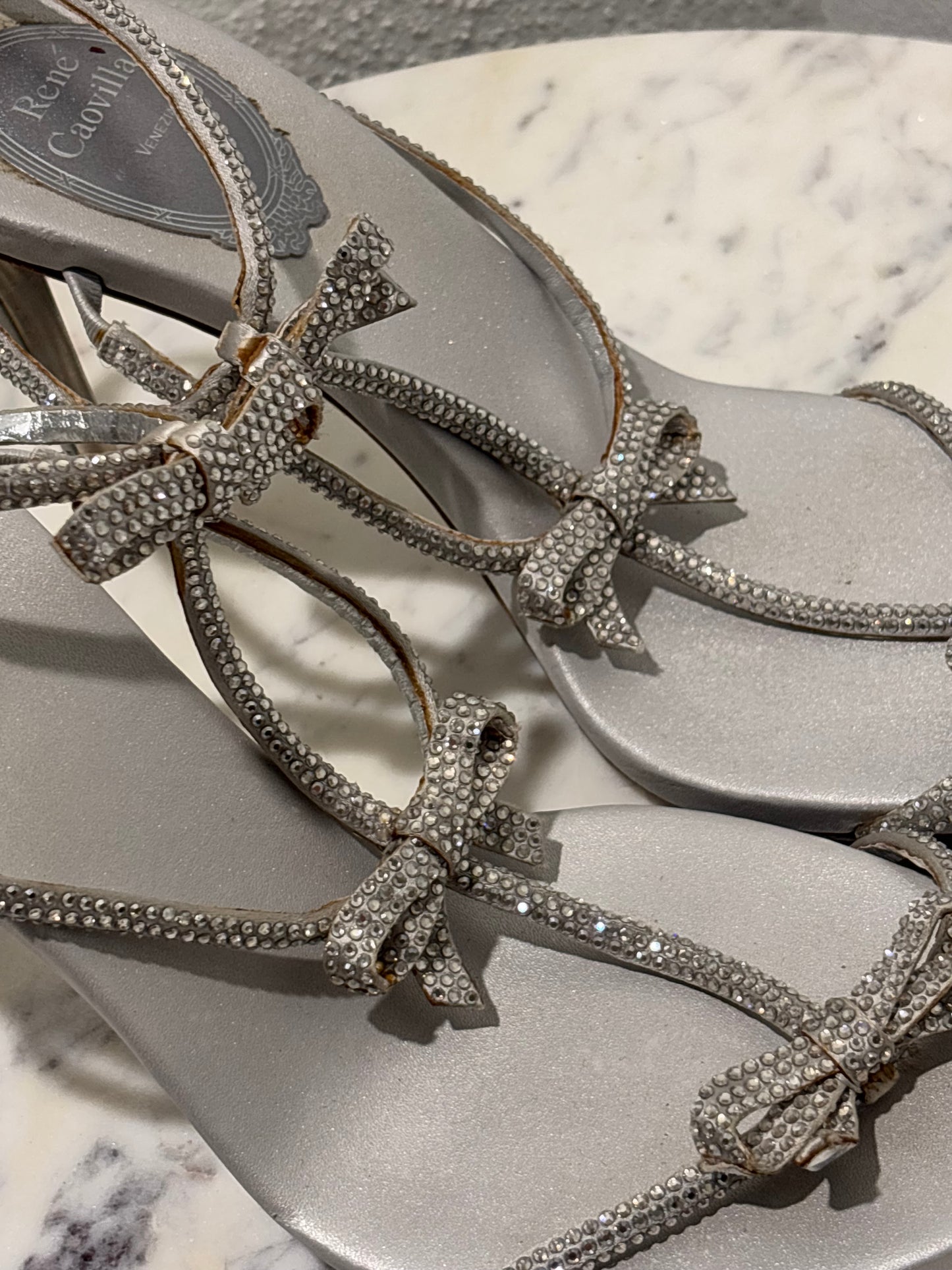 René Caovilla - Heeled Sandals - Silver - 39 - Medinas Wardrobe