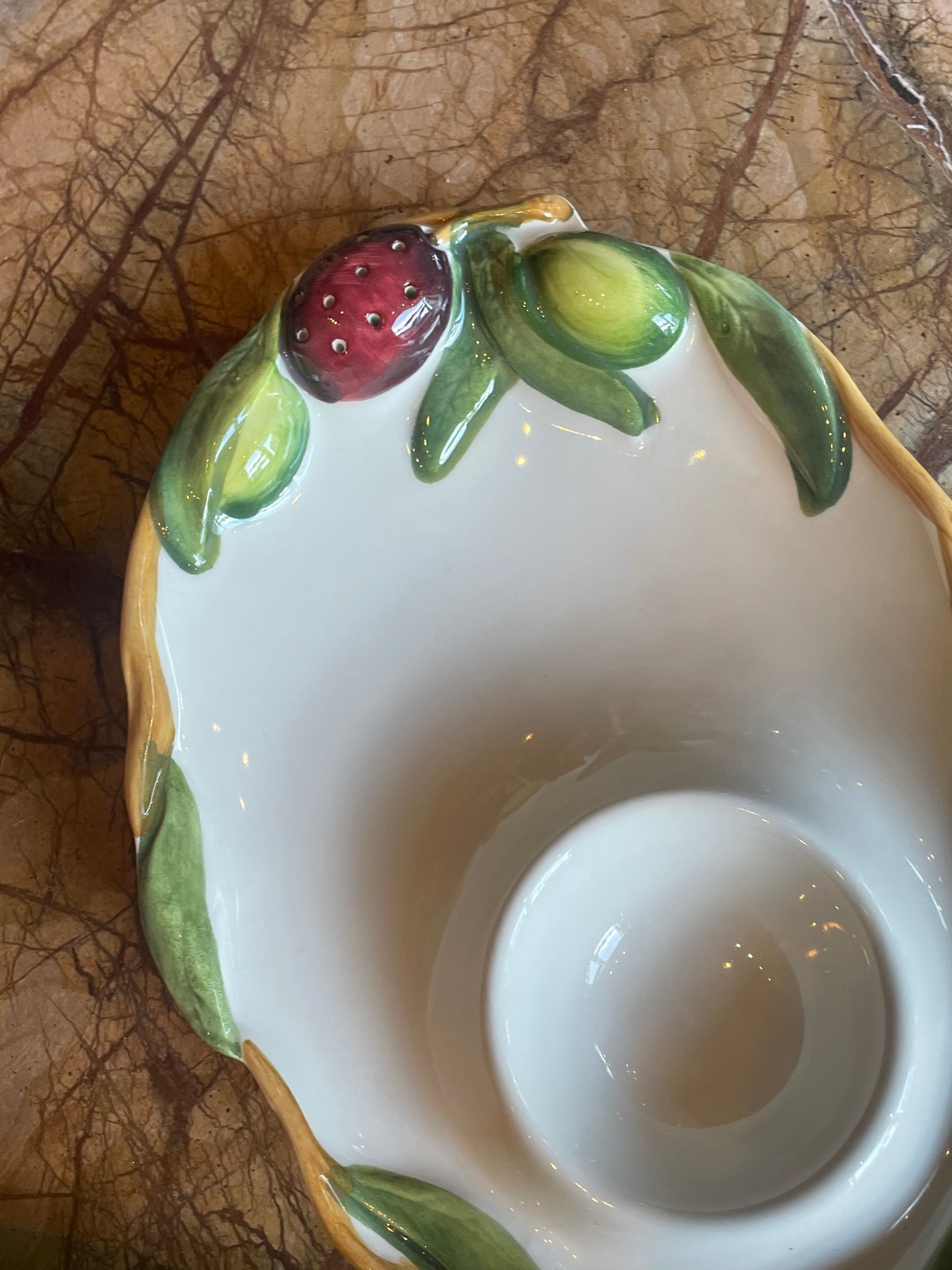 Fad til oliven - Italiensk porcelæn - M. tandstikholder