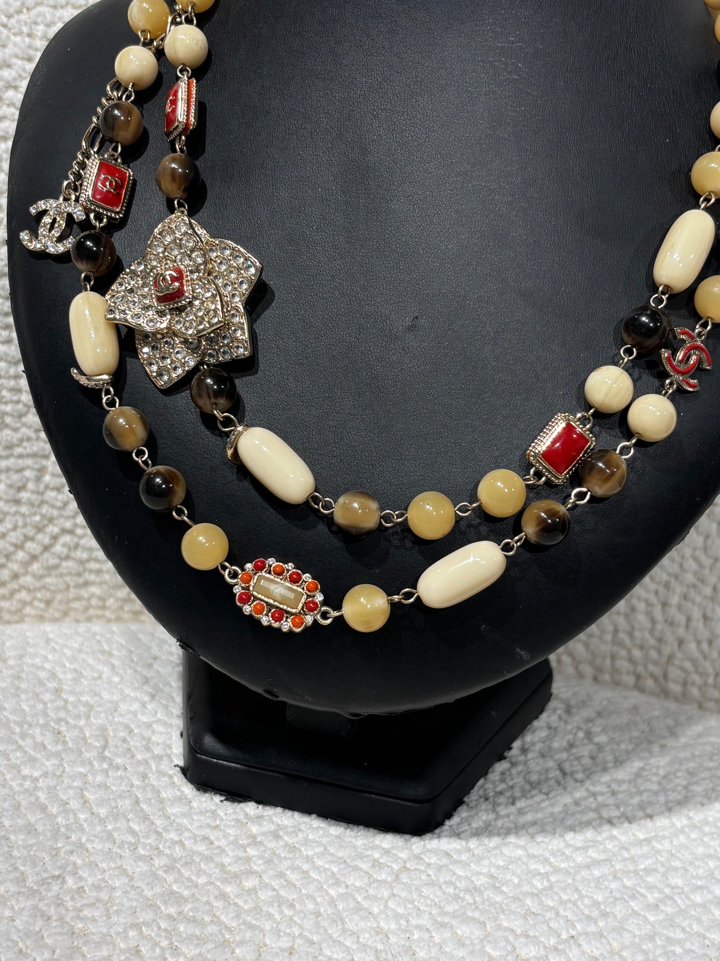 Chanel Camellia Necklace – Multicolour with Crystal Details