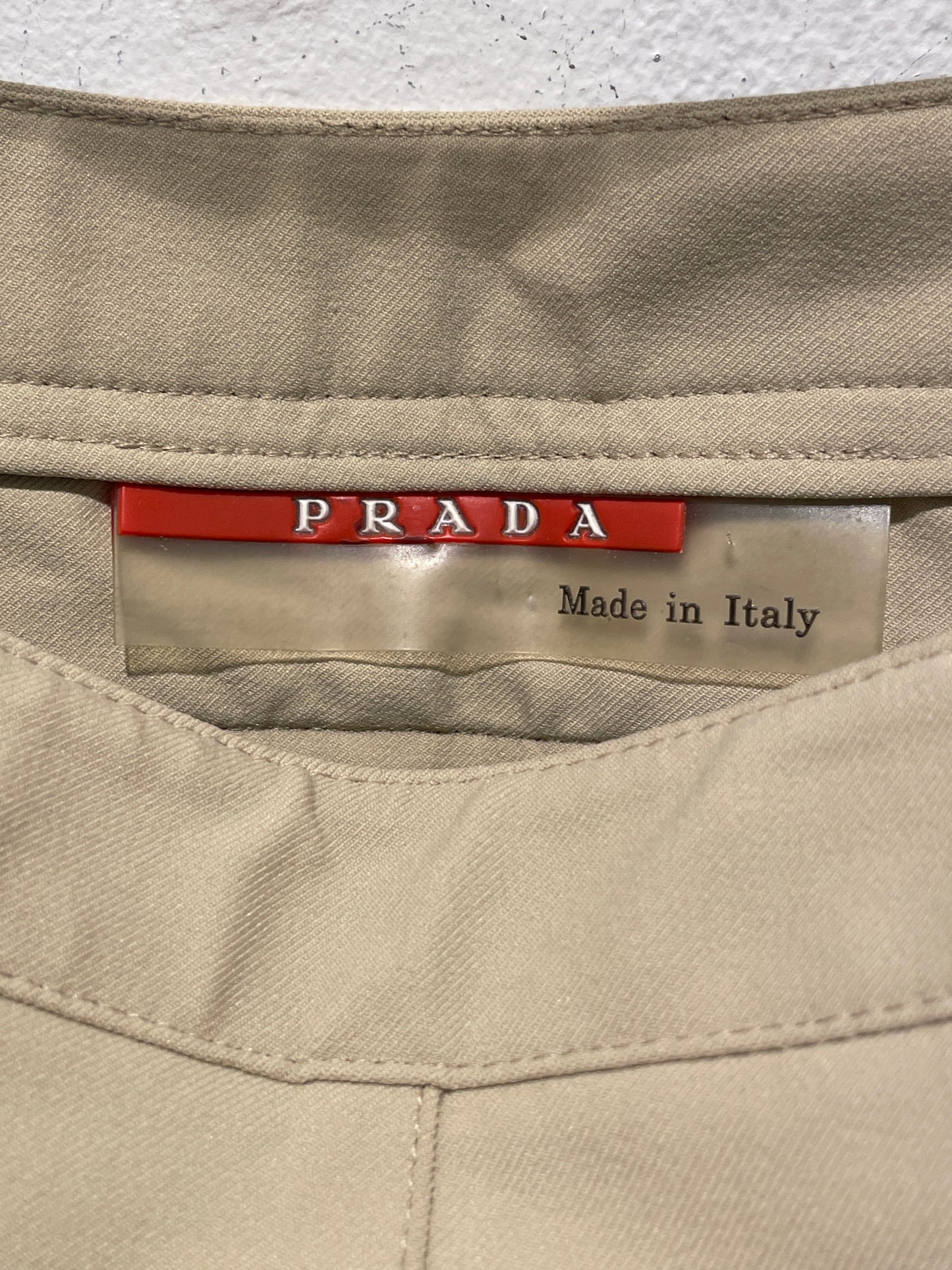Prada Linea Rossa — Sand Technical Stretch Trousers with Adjustable Zip Hem - Size IT 38