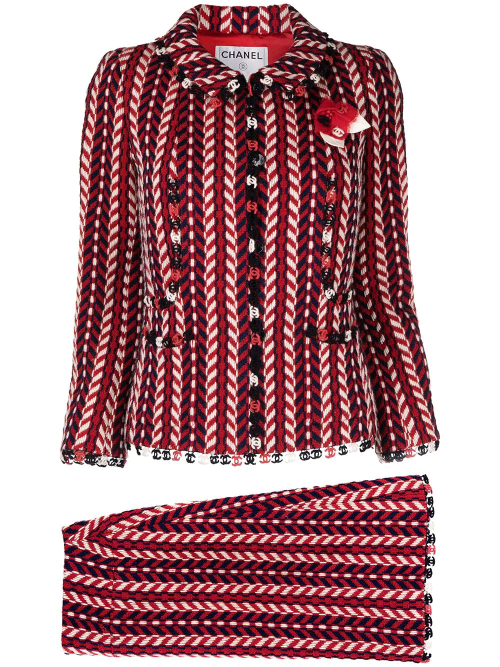 Eksklusivt Chanel sæt - Chevron Uld Tweed