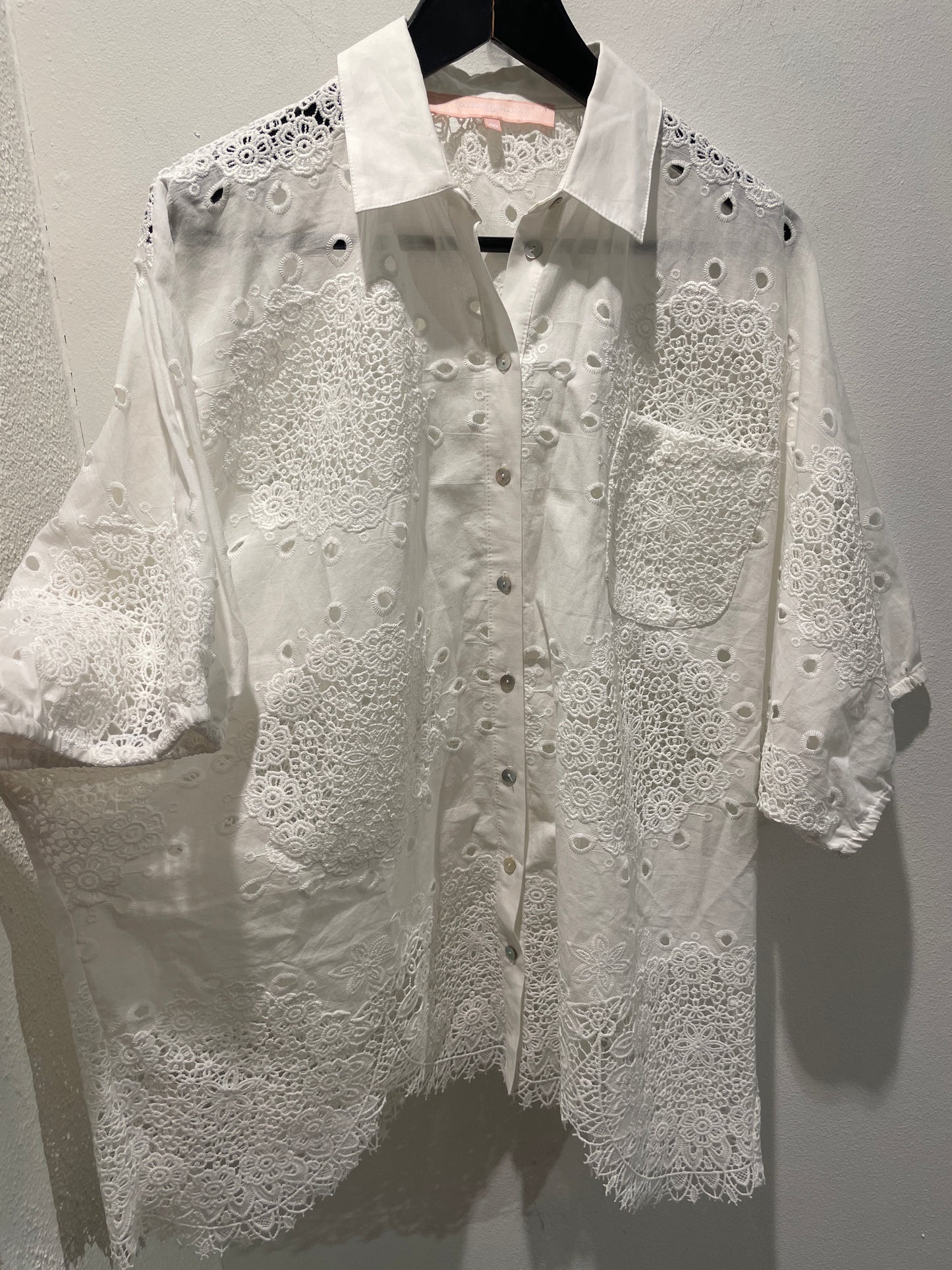 Valerie Khalfon Paris - White Lace Shirt - Medinas Wardrobe - EU38