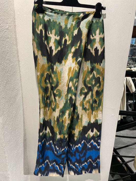 Zara - "Silk"pants - green - S - Medinas Wardrobe