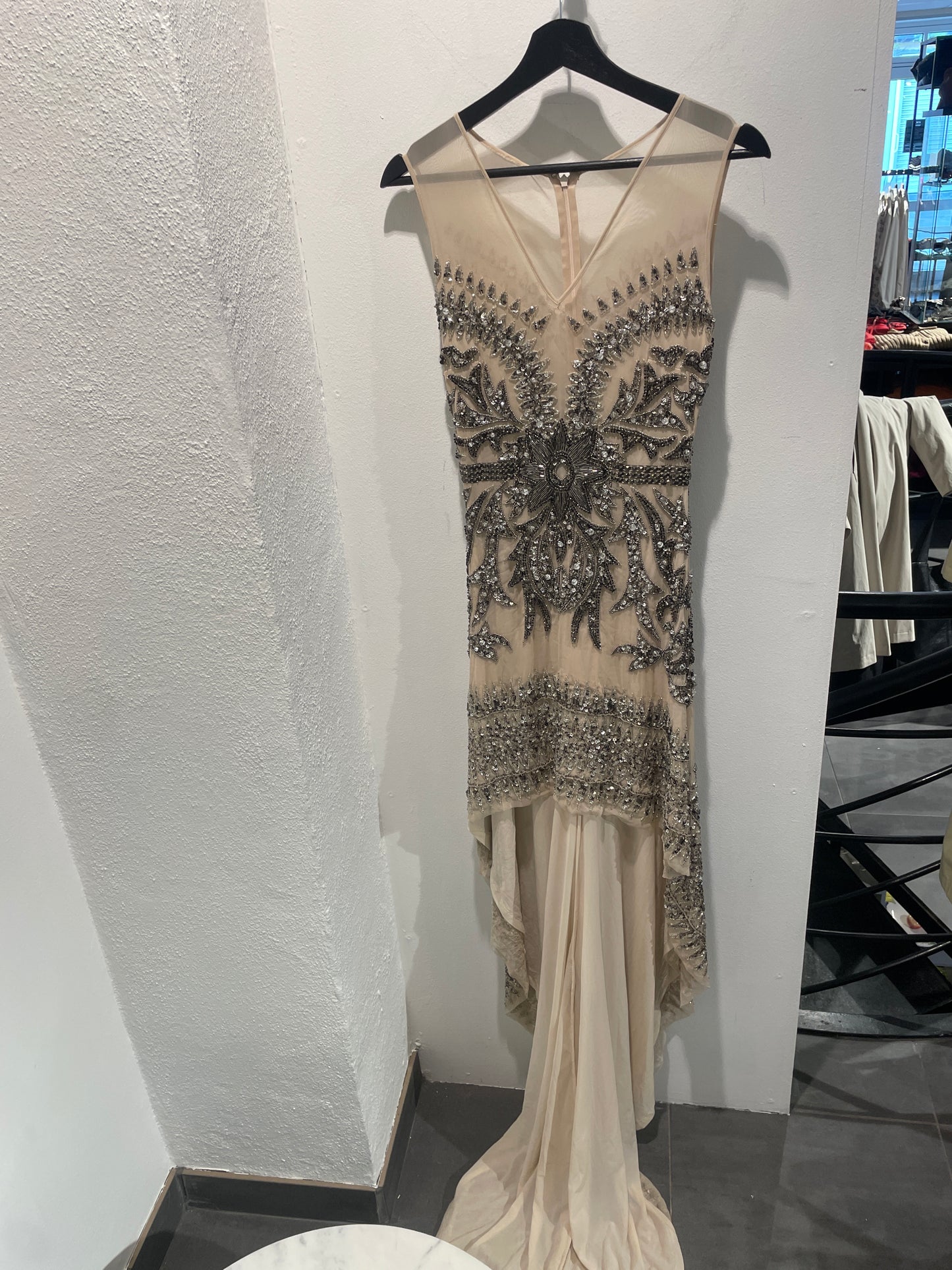 Diamond for Eden - dress - Nude w. paillets & beads - 1  - Medinas Wardrobe