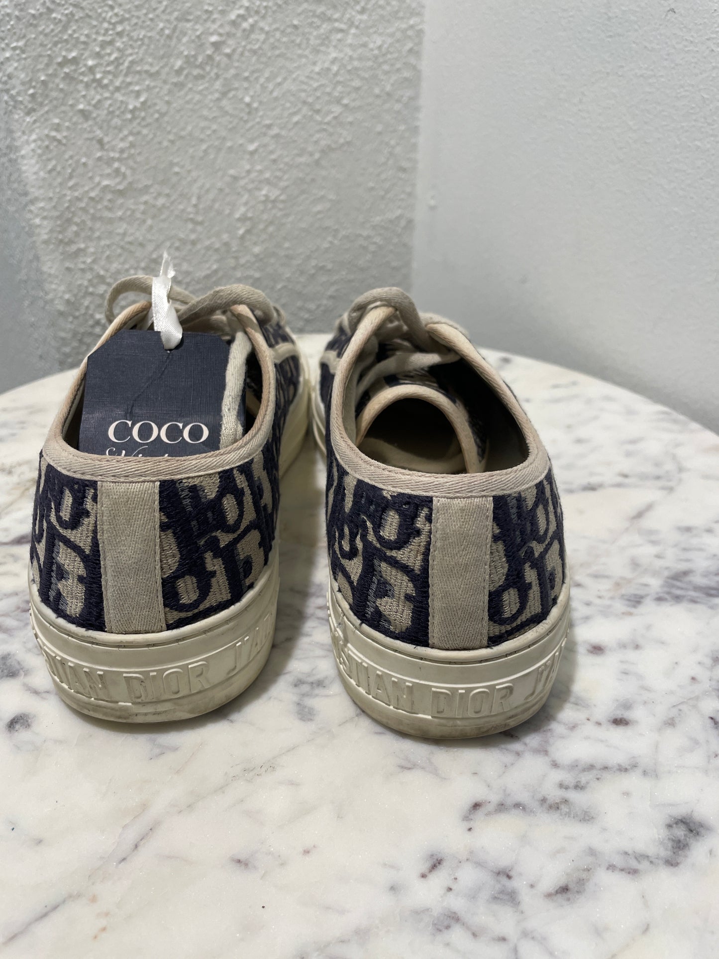 Christian Dior Walk'n'Dior Blue Oblique Embroidered Sneakers  - 36