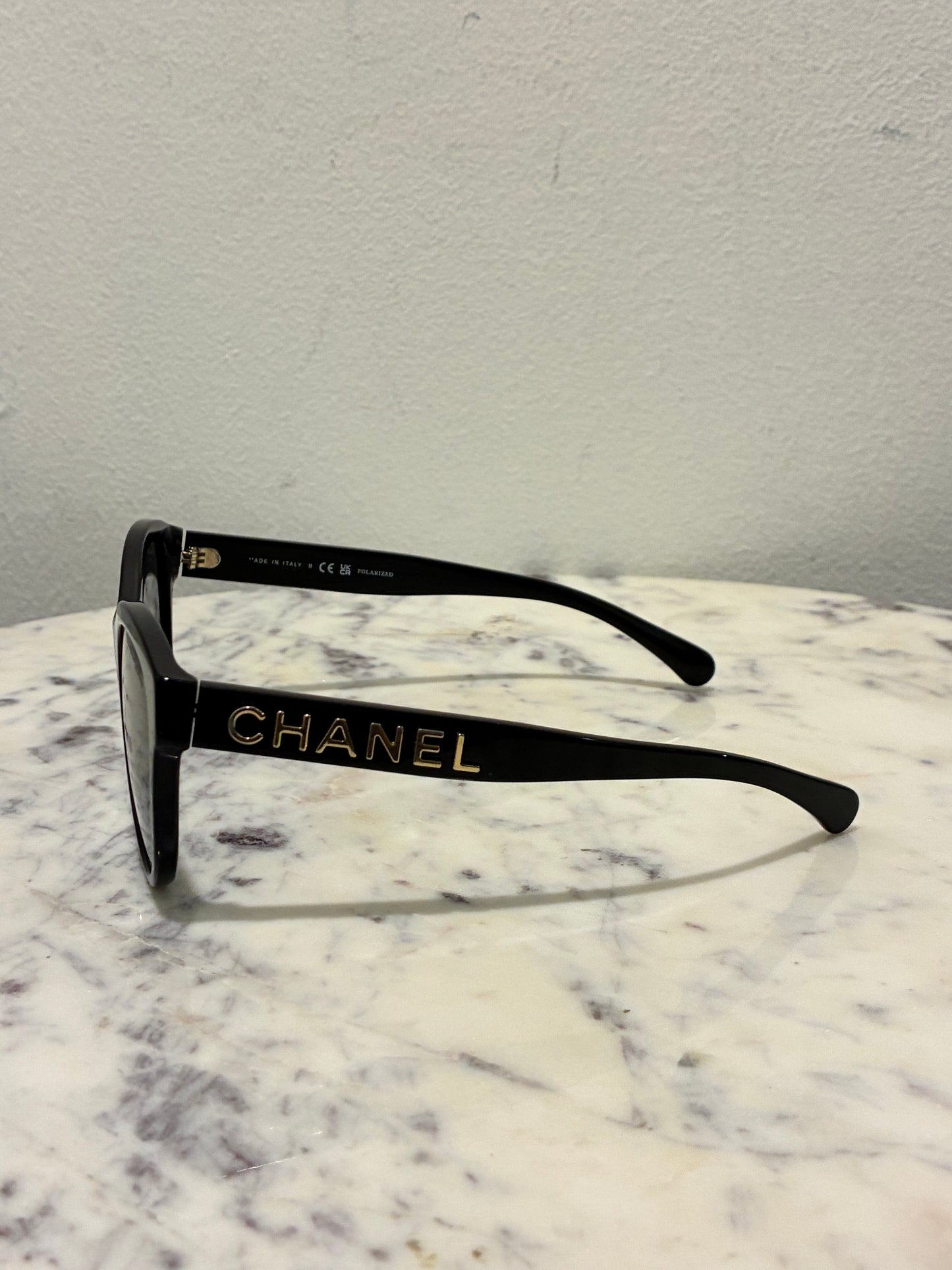 Chanel Sunglasses - Gold CHANEL Logo text