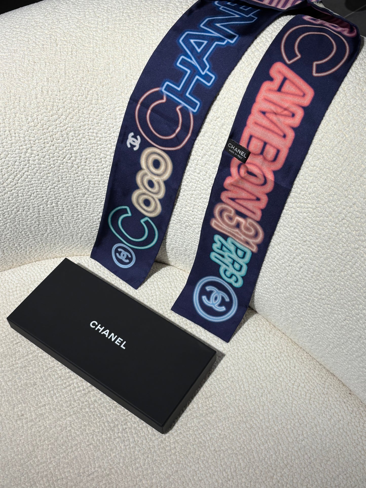 Chanel Twilly - Silk - Cambon Pattern - Blue & Multicoloured