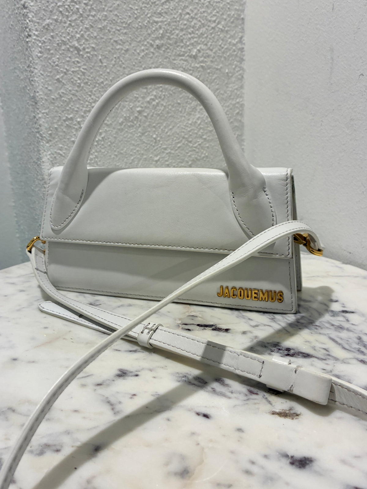 Jacquemus Le Chiquito Bag – White Leather & Gold Hardware