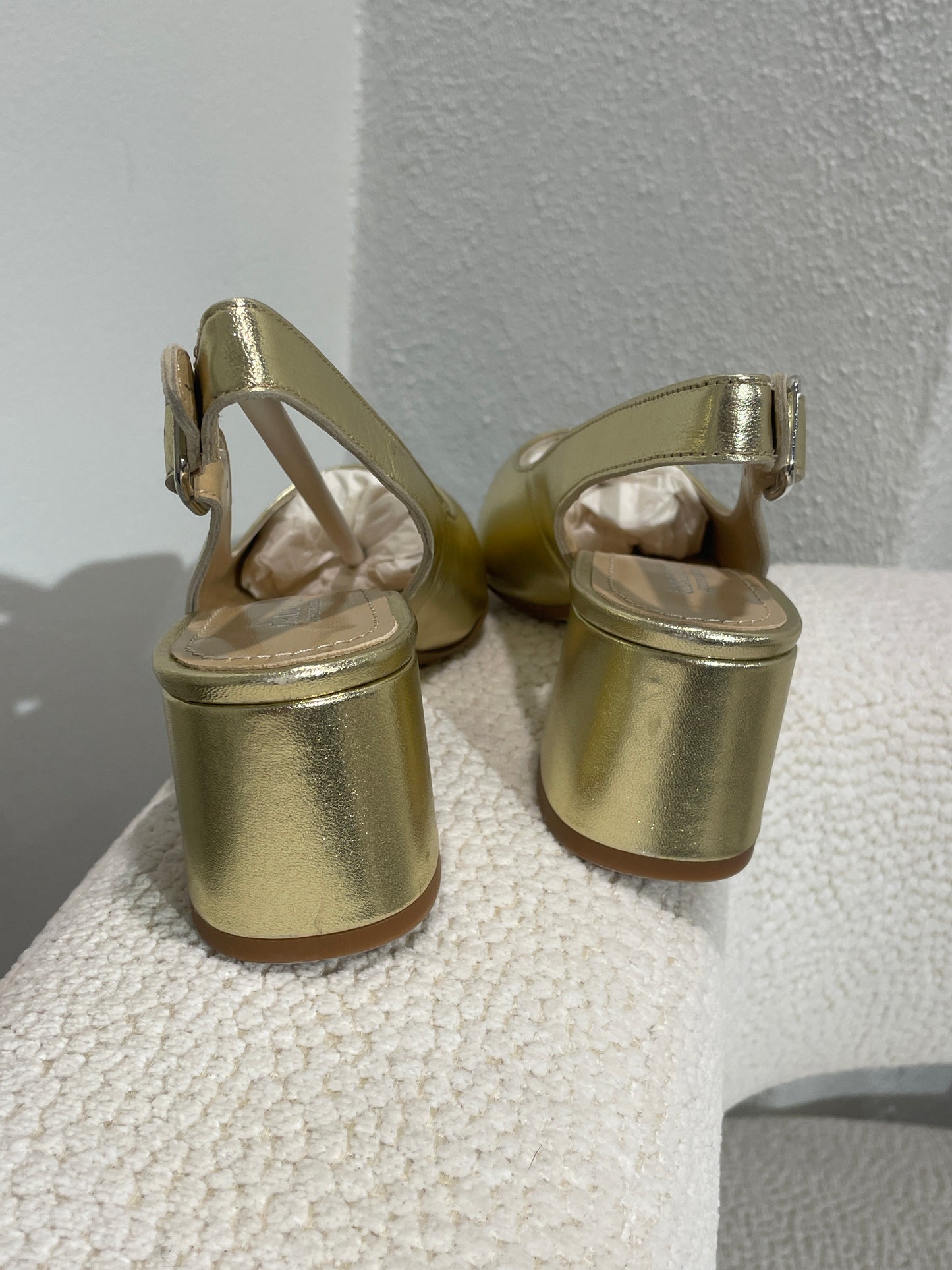 Gardenia – slingbacks - Gold Leather  - 38