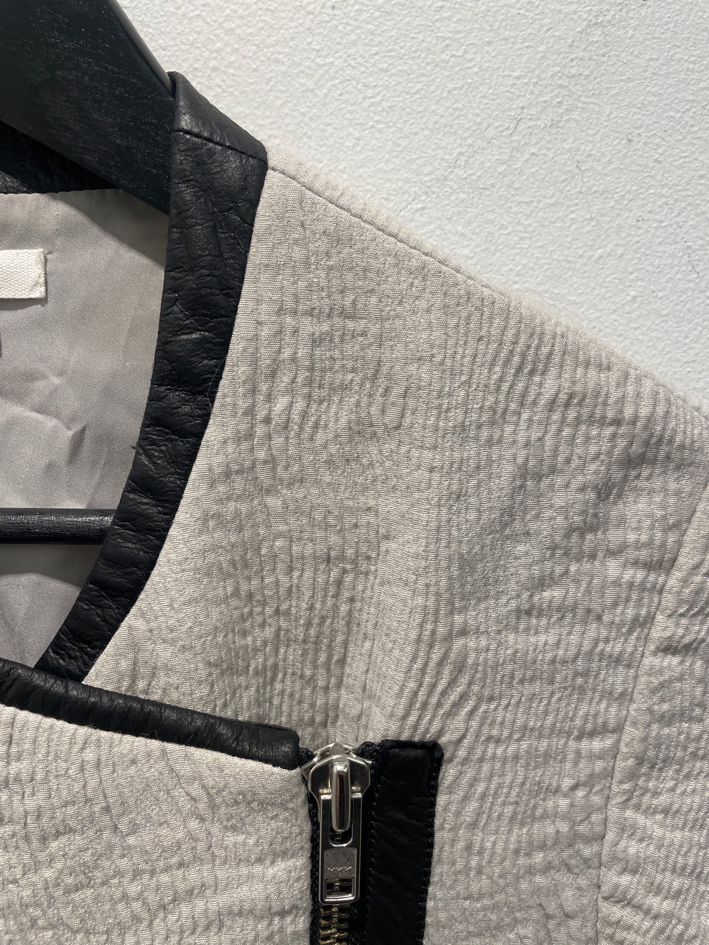 Helmut Lang Jacket – Light Grey & Black Leather - M