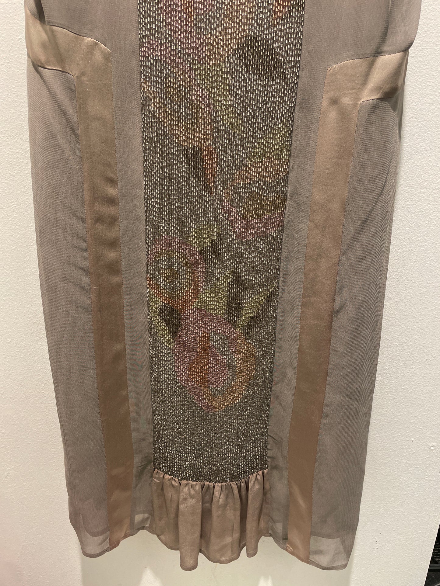 NOUGAT London - silk dress w beads -S/M