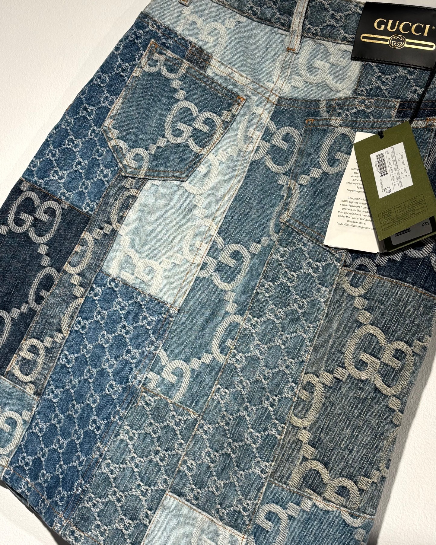 Gucci Skirt – GG Jaquard  Patchwork Denim - EU 36