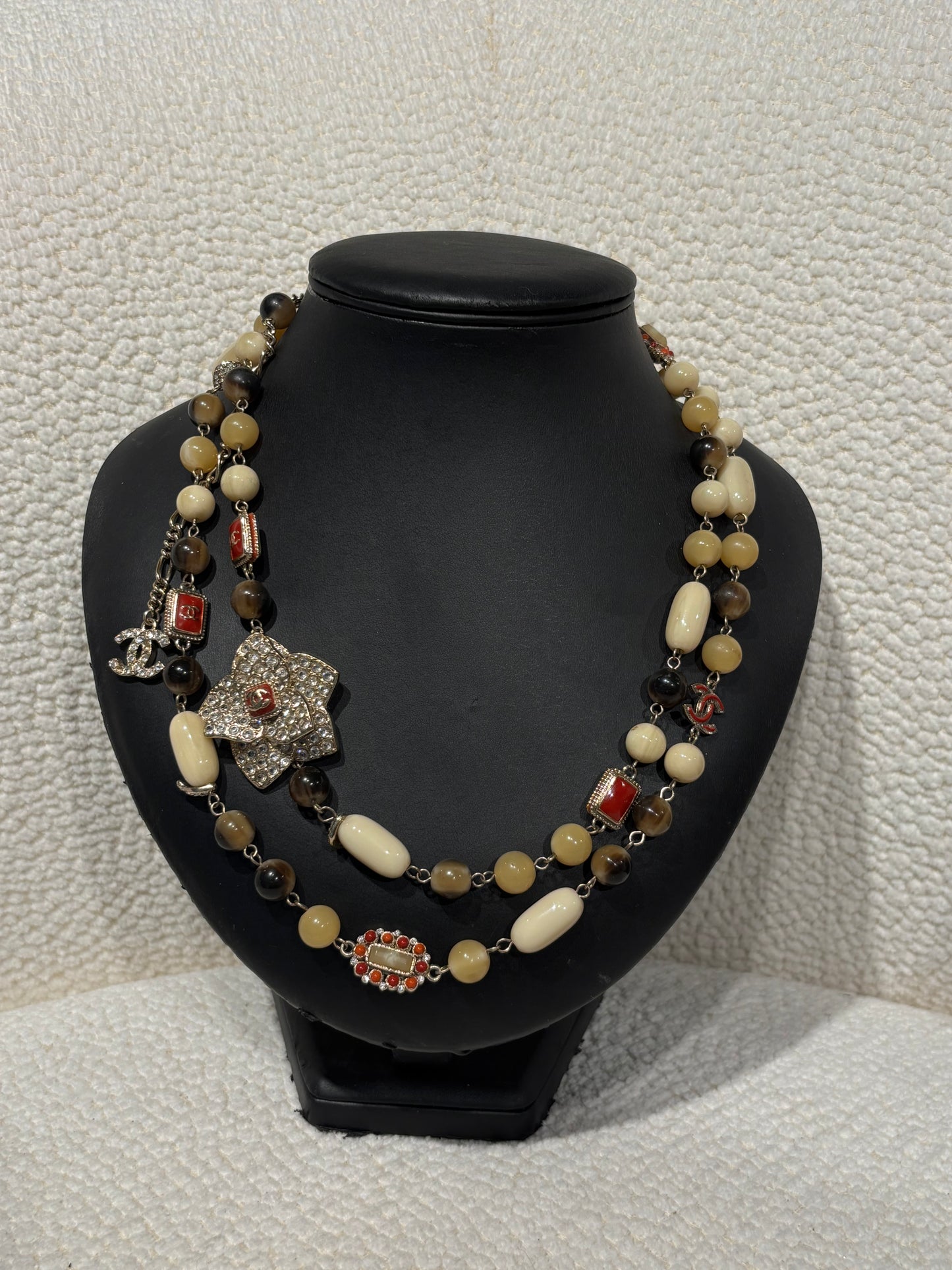 Chanel Camellia Necklace – Multicolour with Crystal Details