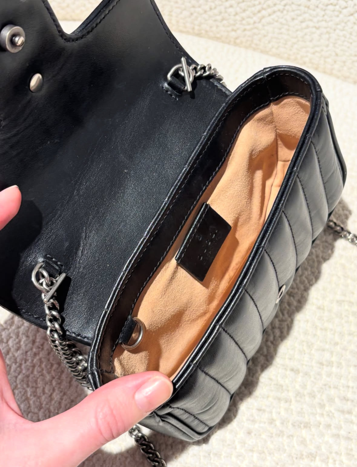 Gucci Mini Marmont Bag - Black Leather & Silver Hardware
