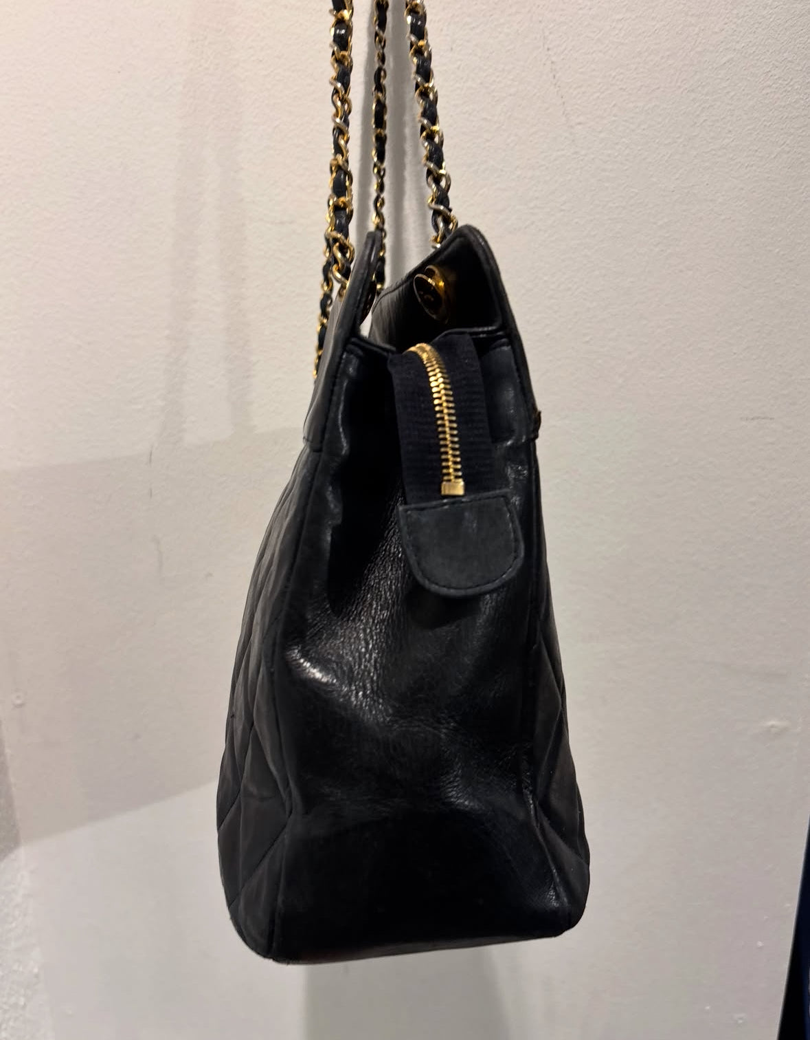 Chanel Vintage Tote - Black Lambskin & 24K Gold Hardware