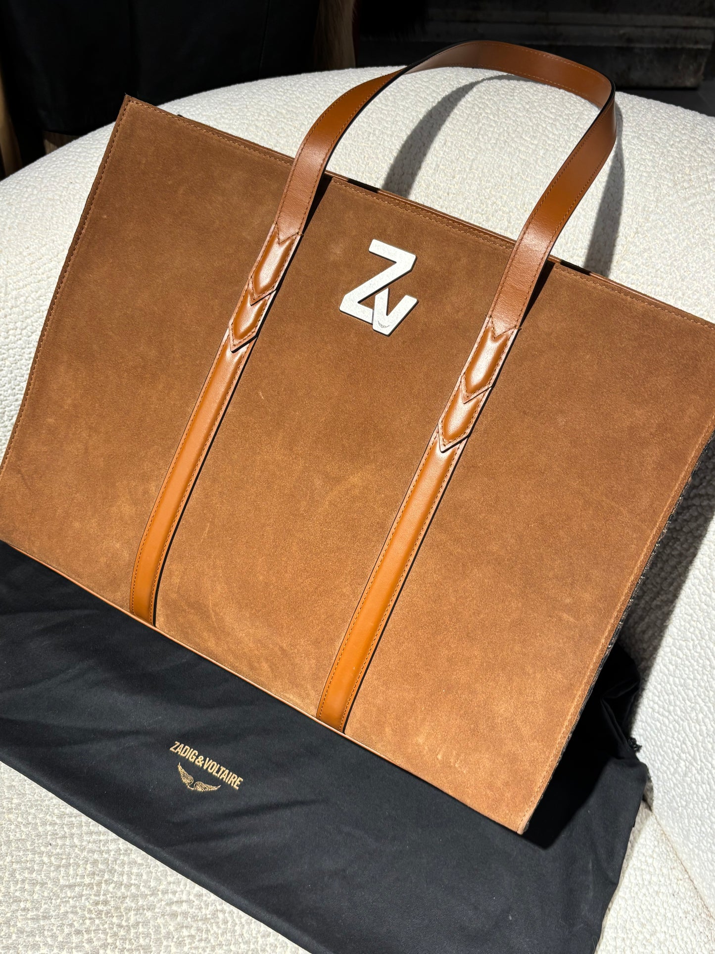 Zadig & Voltaire Tote - Cognac Leather & Suede