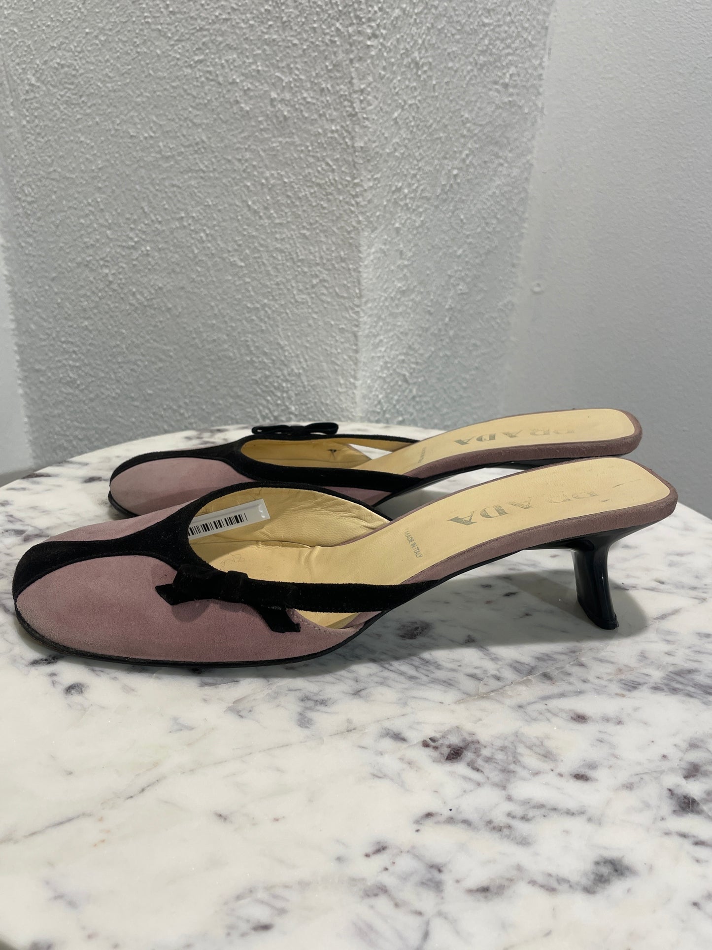 Prada Mule Heels – Old rose & black suede - EU 38,5