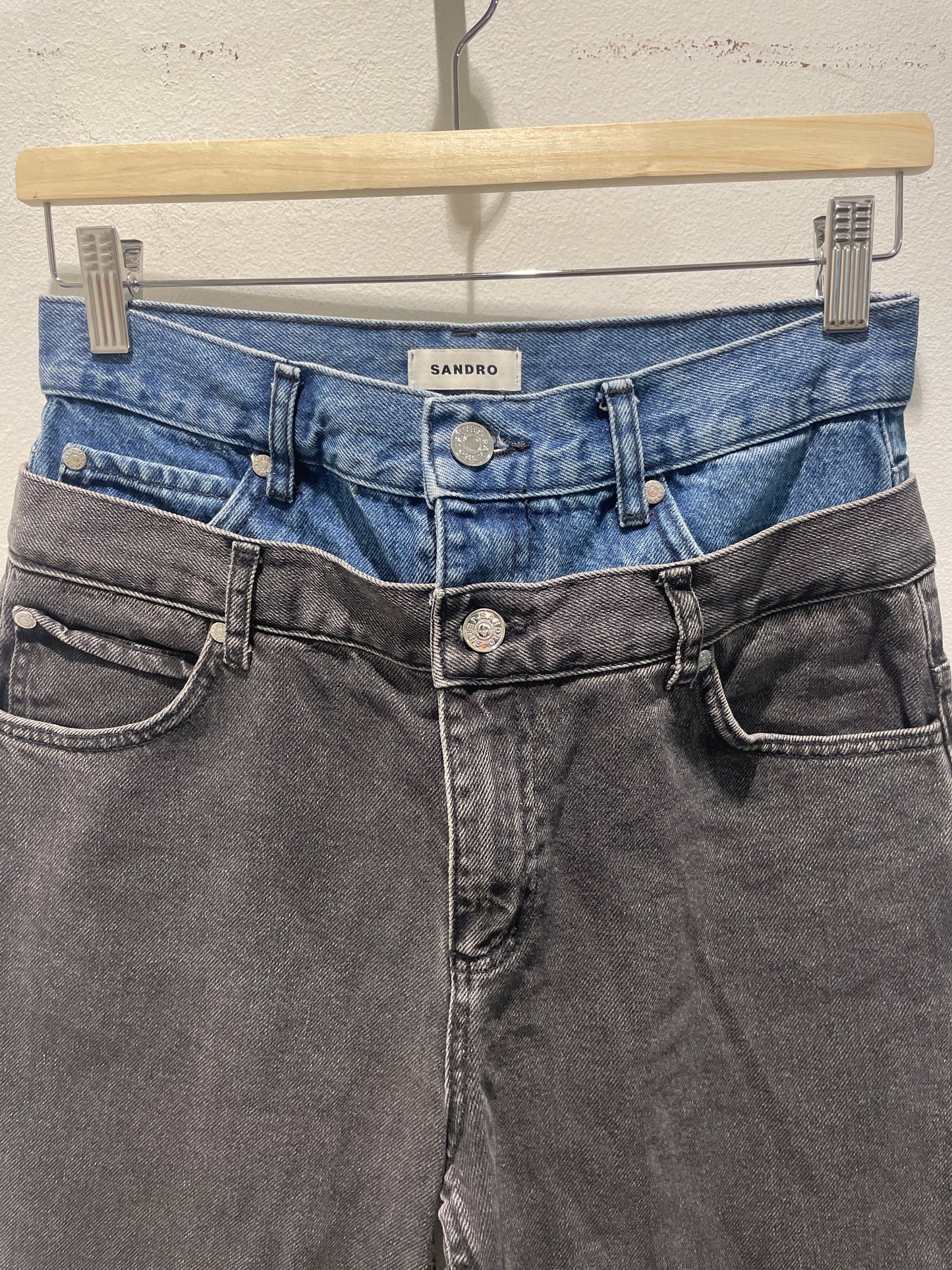 Sandro - Denim - doublewaist Jeans - Medinas Wardrobe - 38