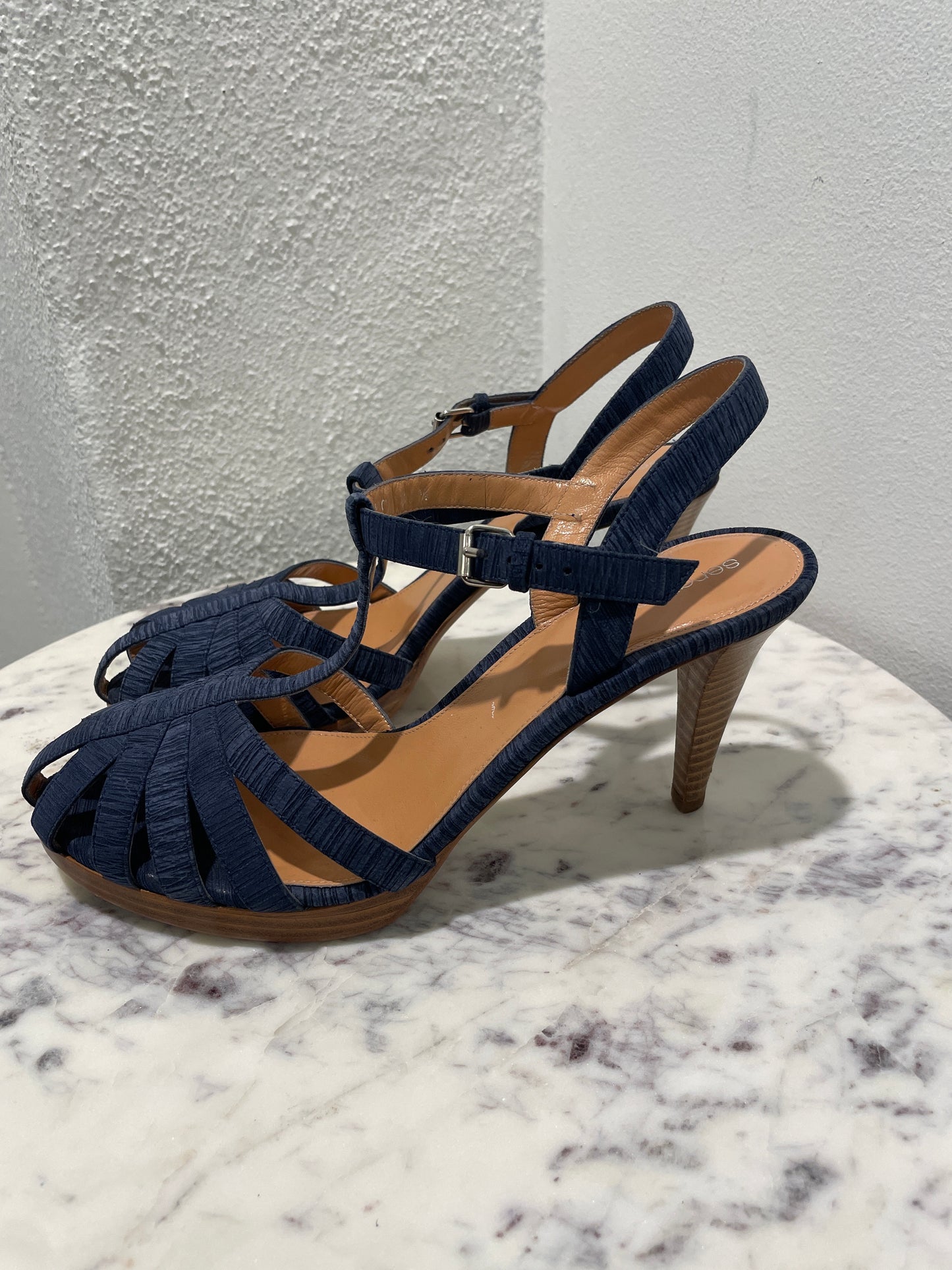 Vintage Sergio Rossi Suede Strappy Platform Sandals - 38,5