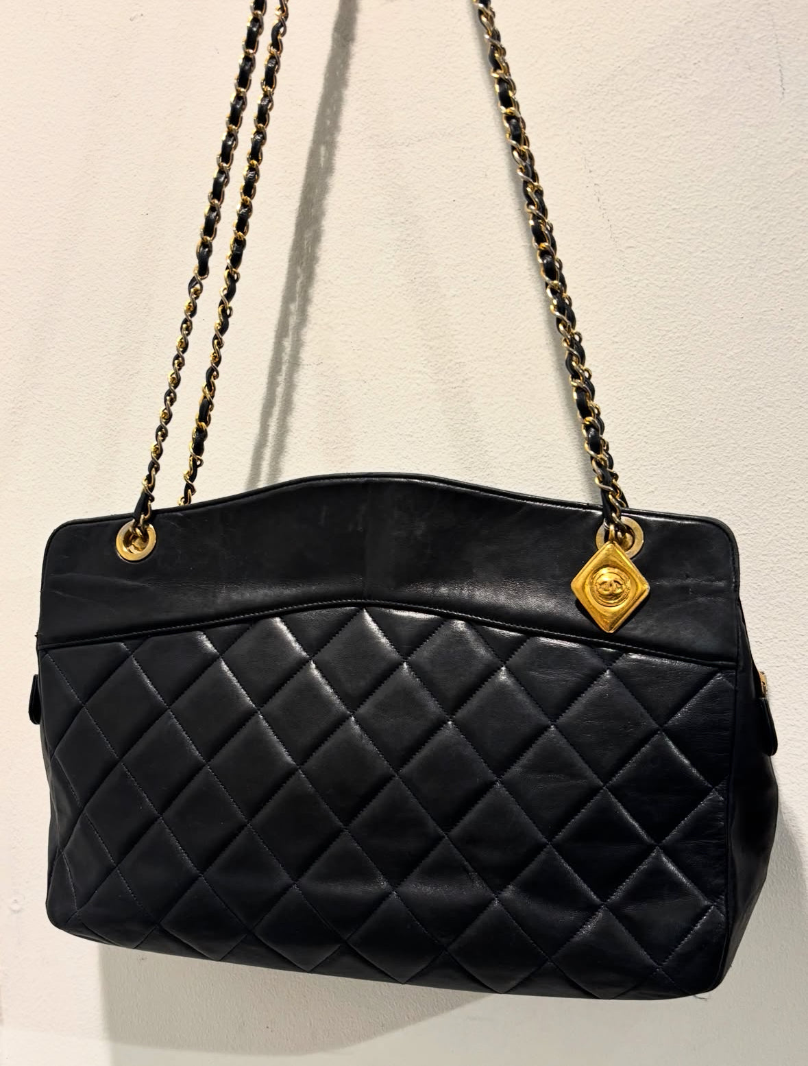 Chanel Vintage Tote - Black Lambskin & 24K Gold Hardware