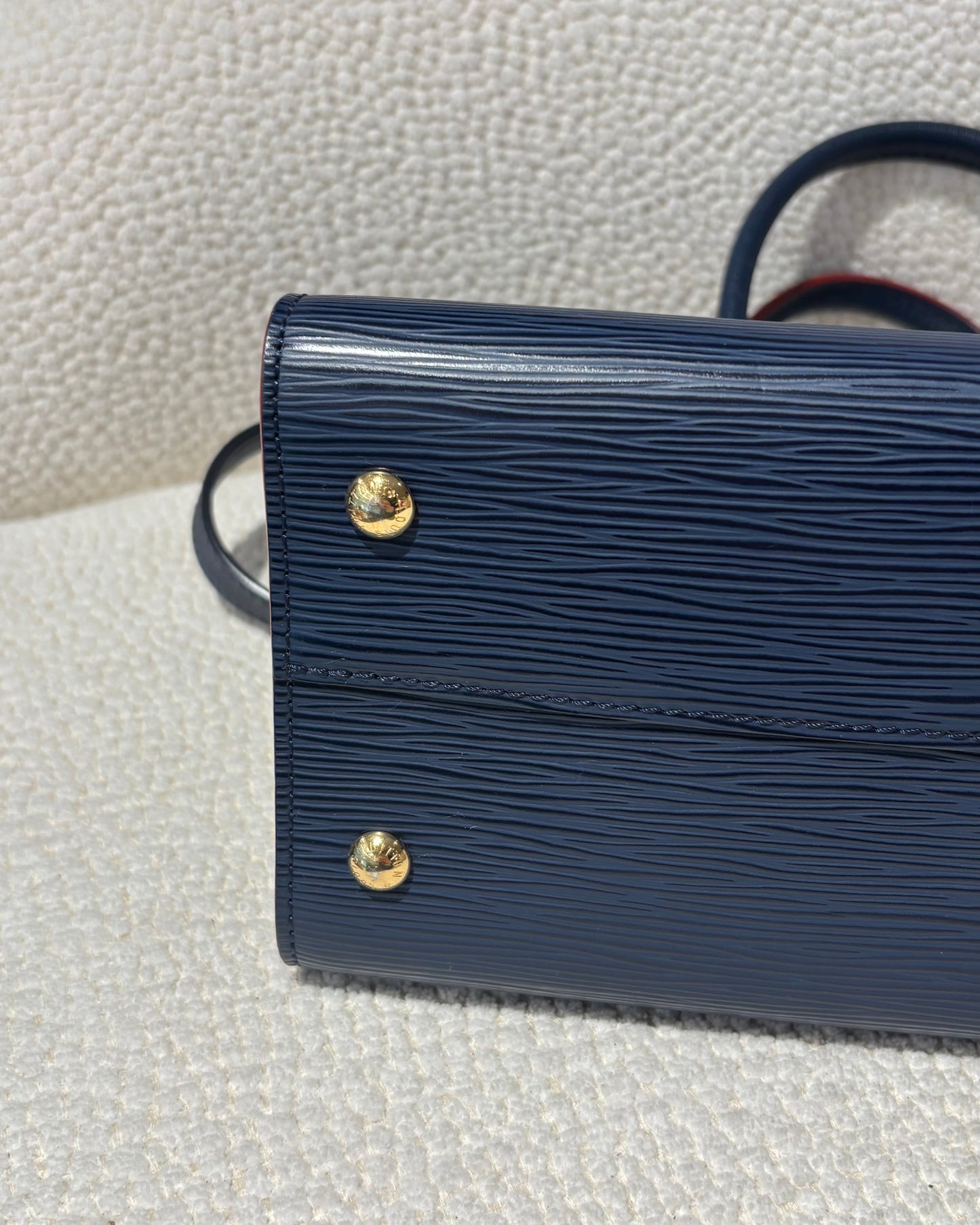 Louis Vuitton Satchel – Blue Epi Leather with Red Trim