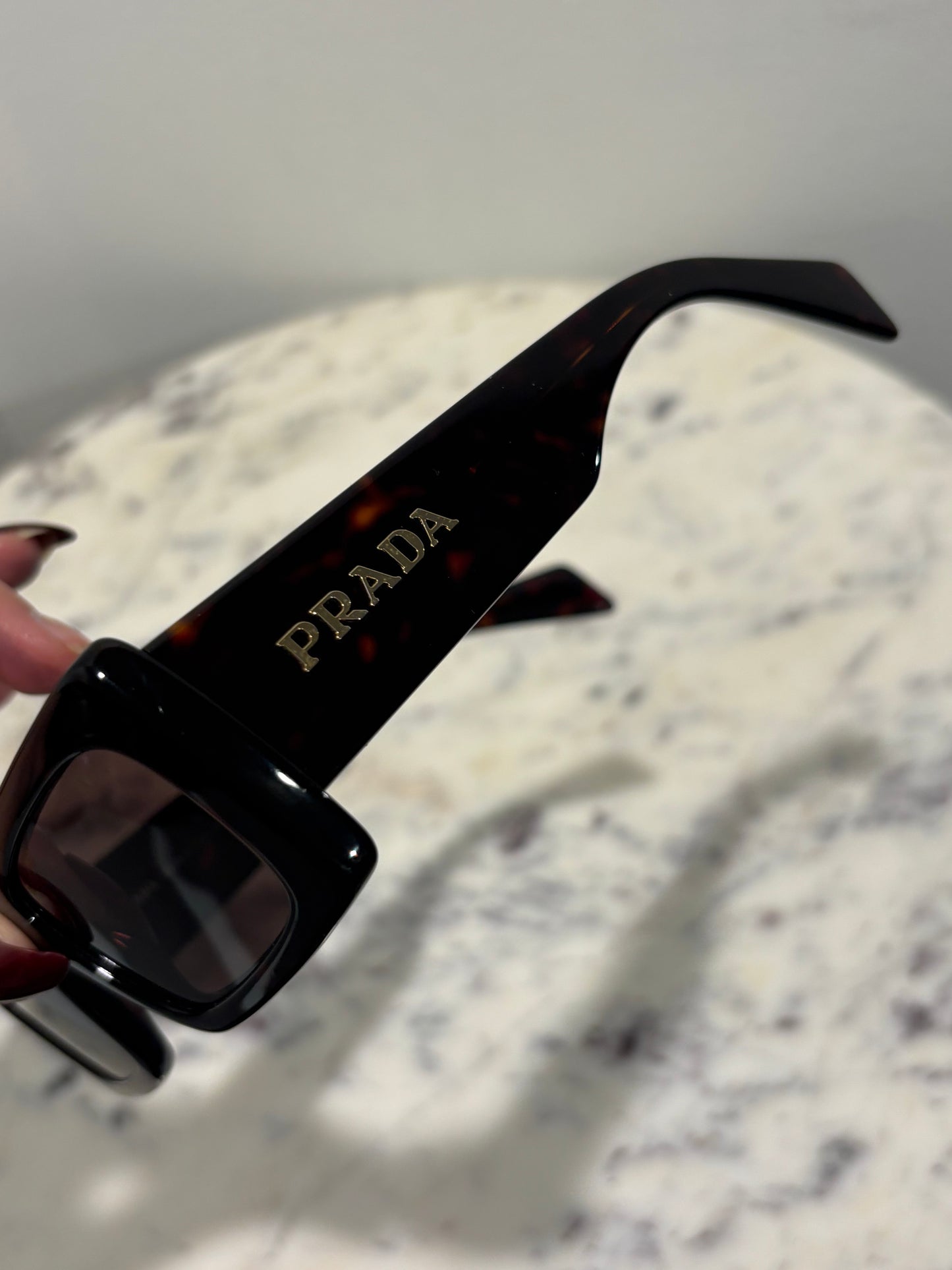 Prada Sunglasses - Tortoise with Logo - Medinas Wardrobe