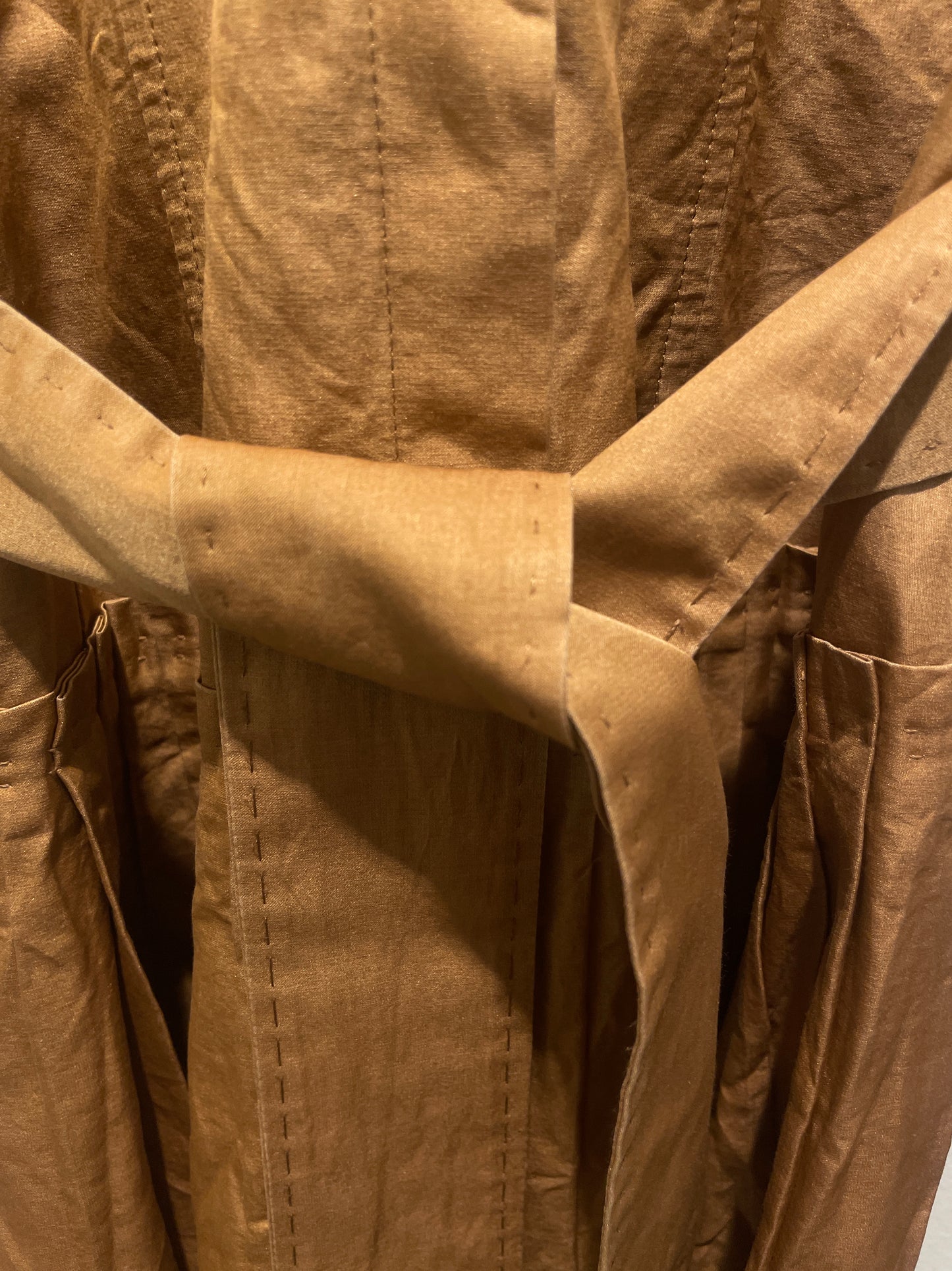 BOSS dress – Camel poplin shirtdress with tie-belt  - M