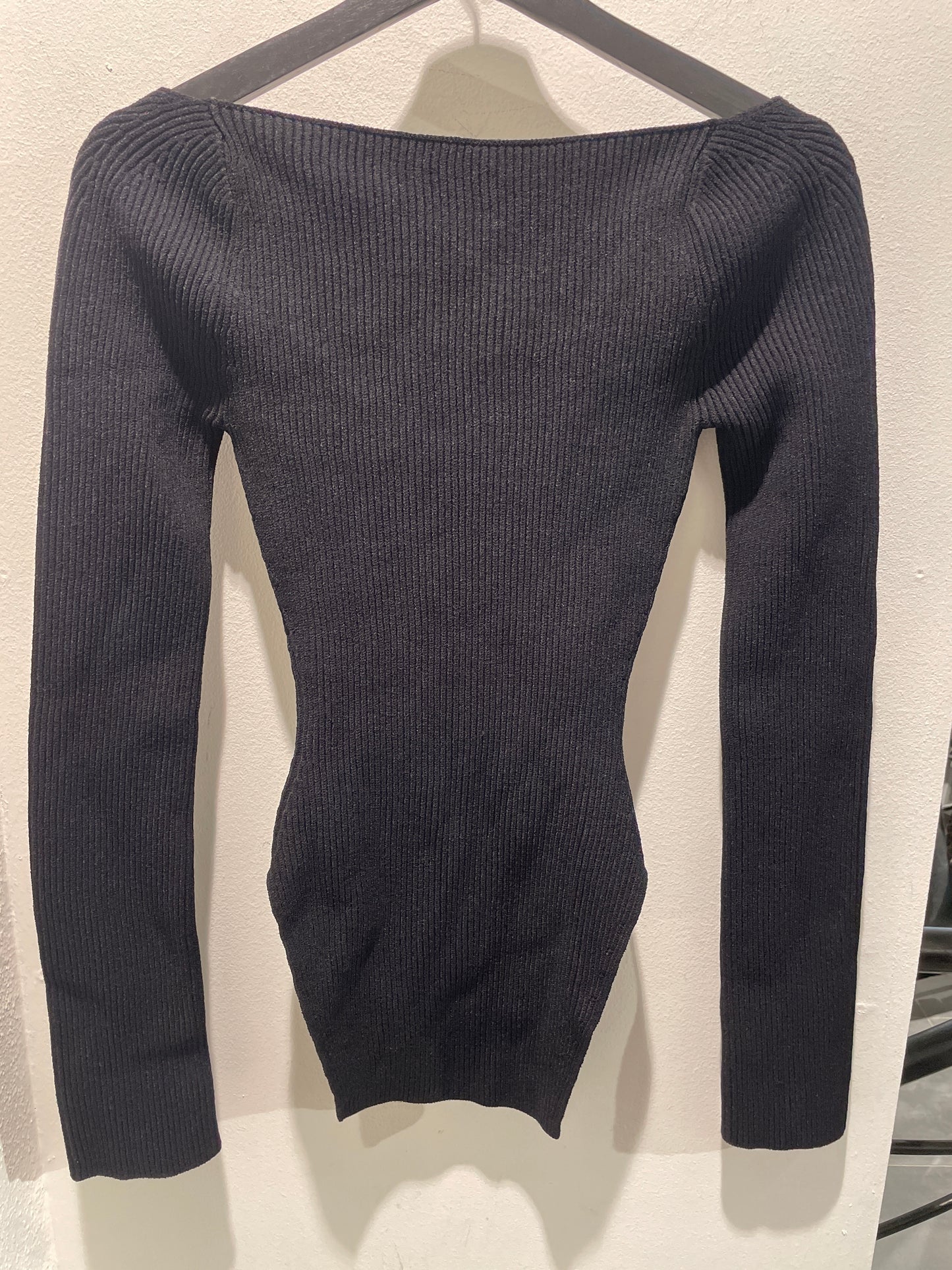 Khaite - Maddy Ribbed Knit top/bodysuit - Black - XS - Medina’s Wardrobe
